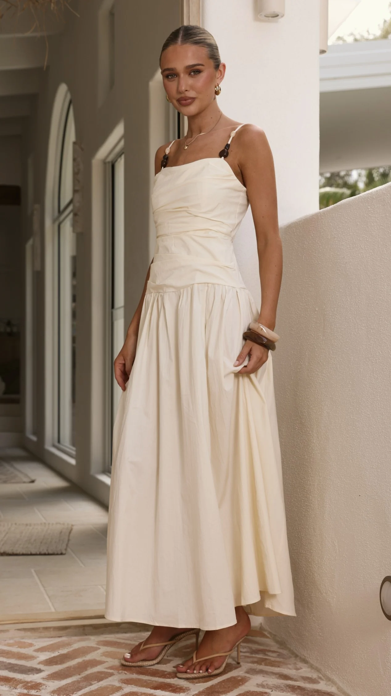 Raziela Maxi Dress - Cream - Image 8