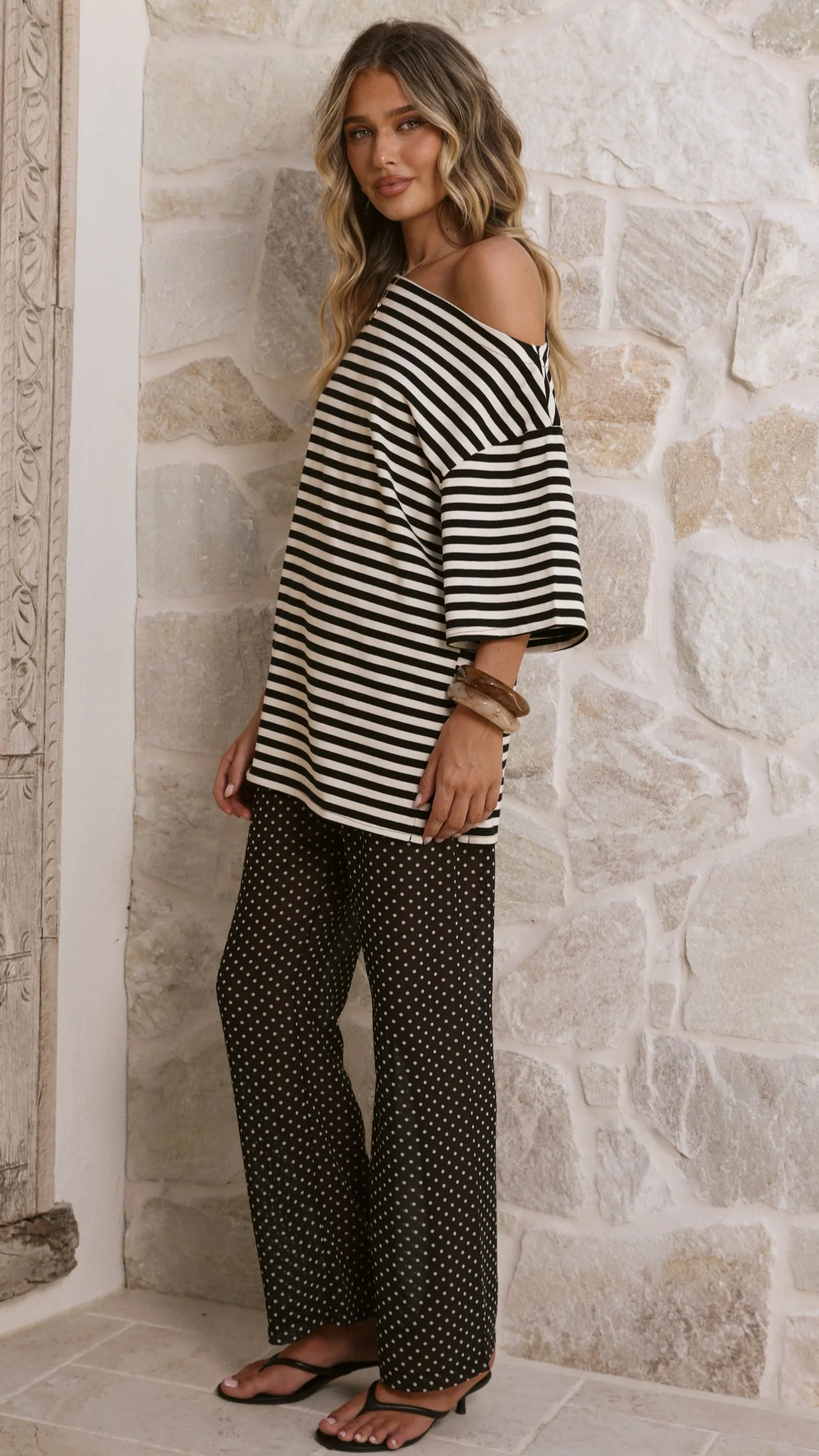 Reda Semi Sheer Pants - Black/White Spot - Image 11