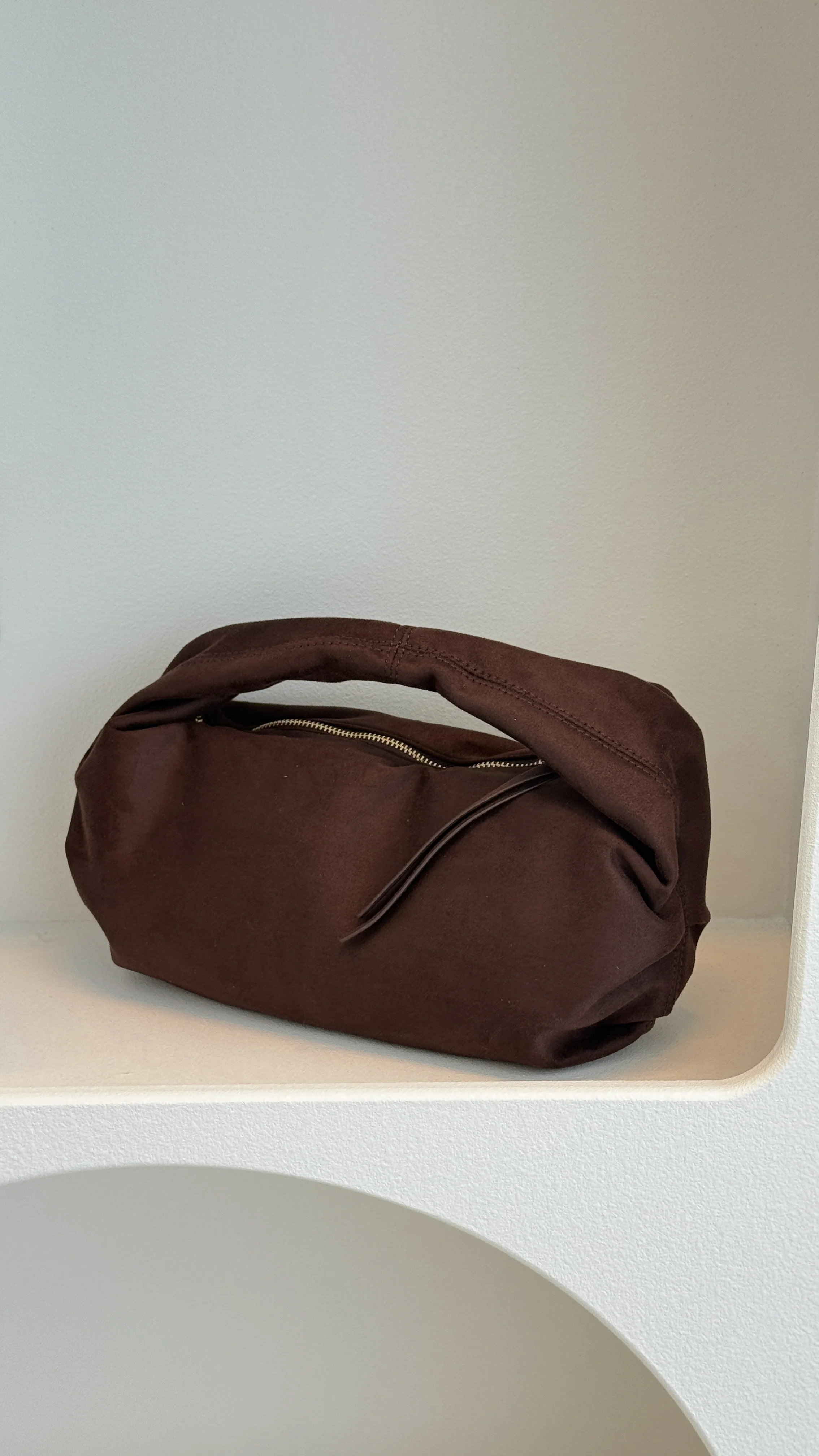 Renee Shoulder Bag - Chocolate Suede - Image 3