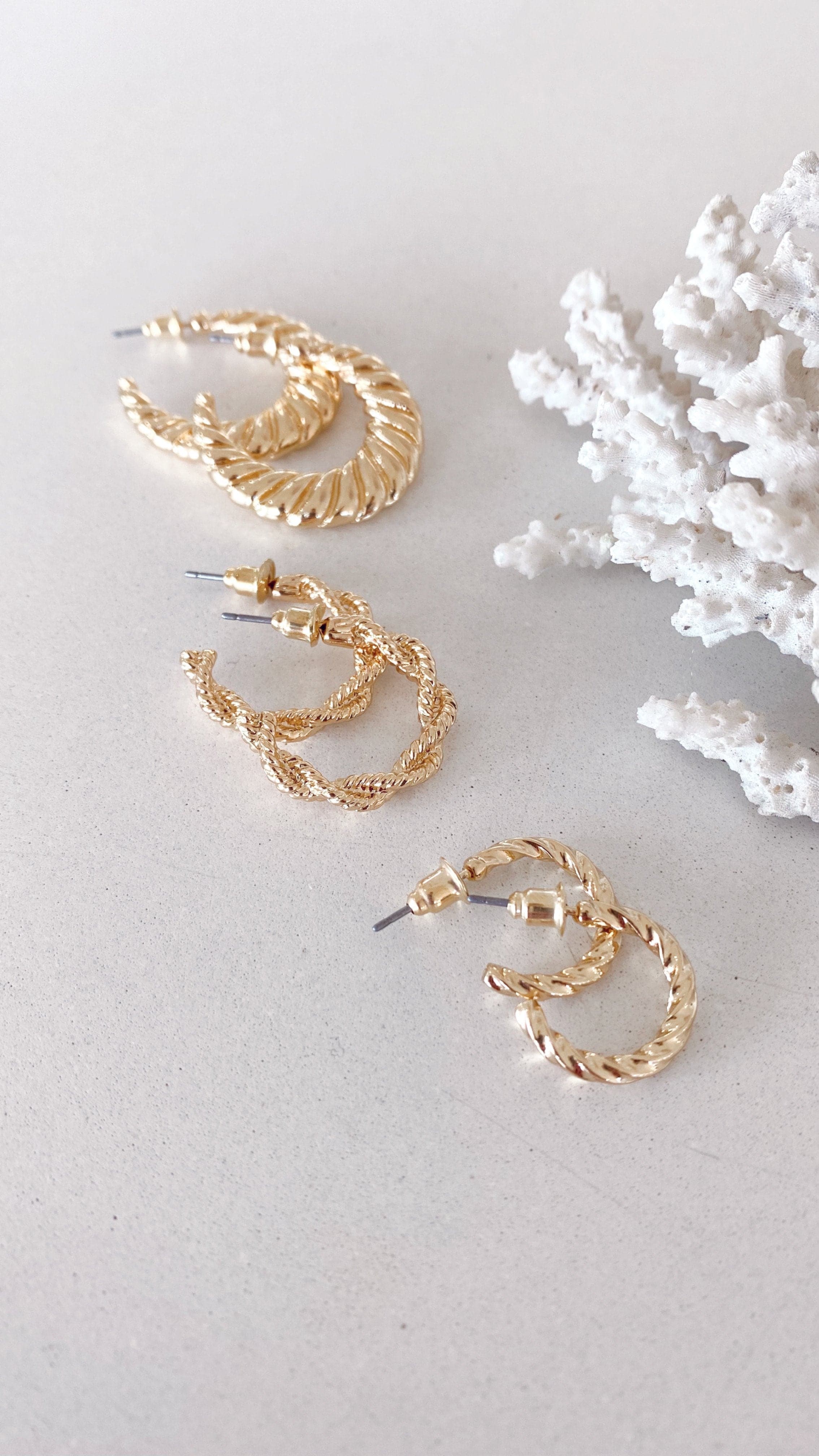 Reta Triple Pack Earrings - Gold - Image 10