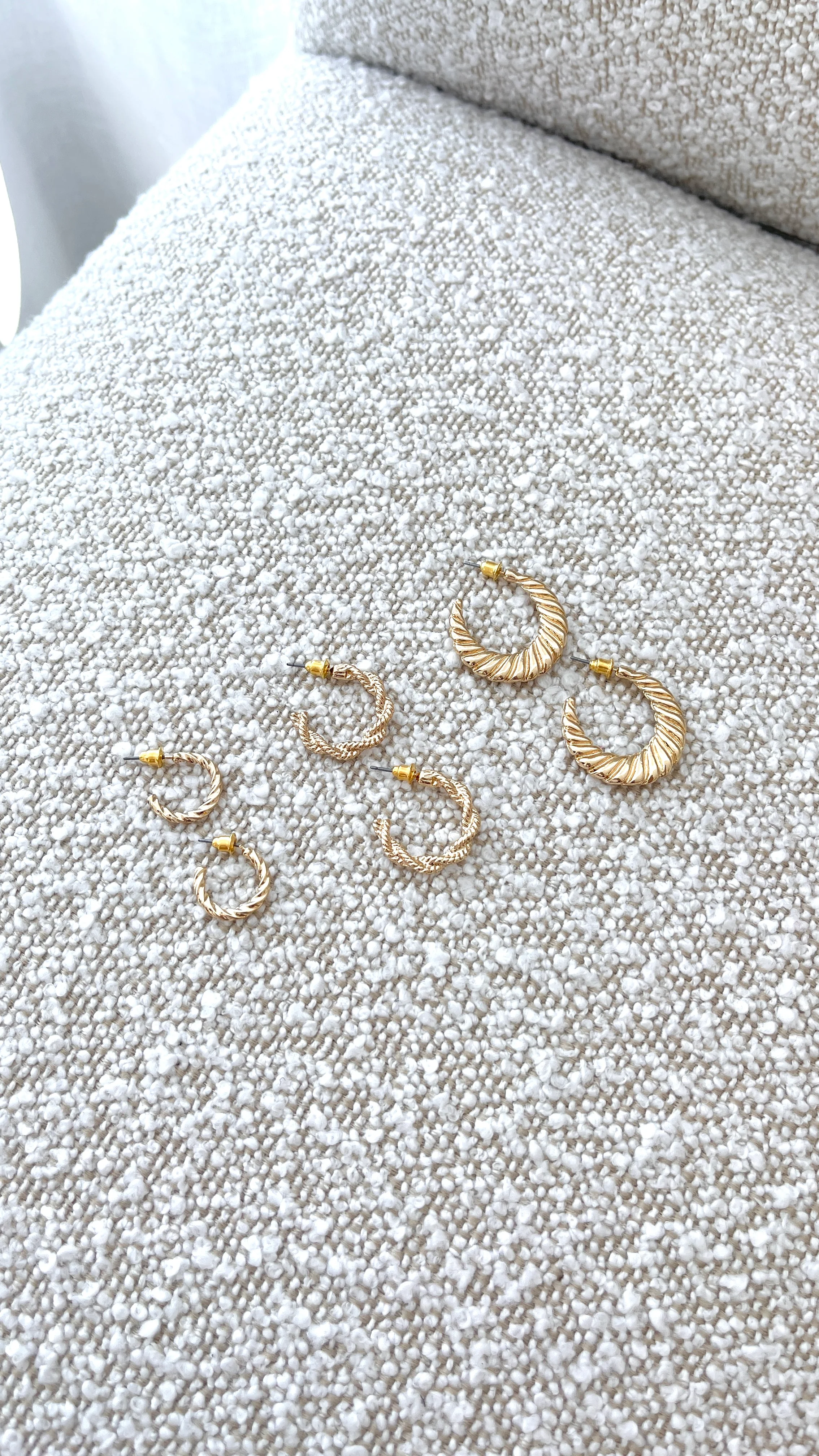 Reta Triple Pack Earrings - Gold - Image 3