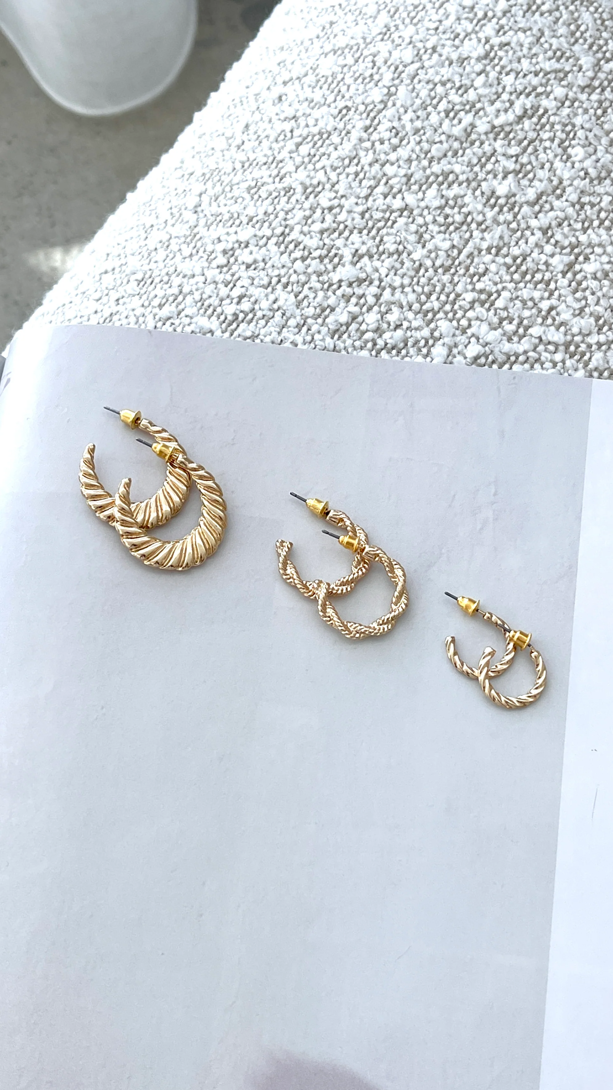 Reta Triple Pack Earrings - Gold - Image 7