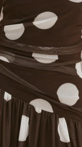 Riko Strapless Maxi Dress - Chocolate Macro Polka - Image 12