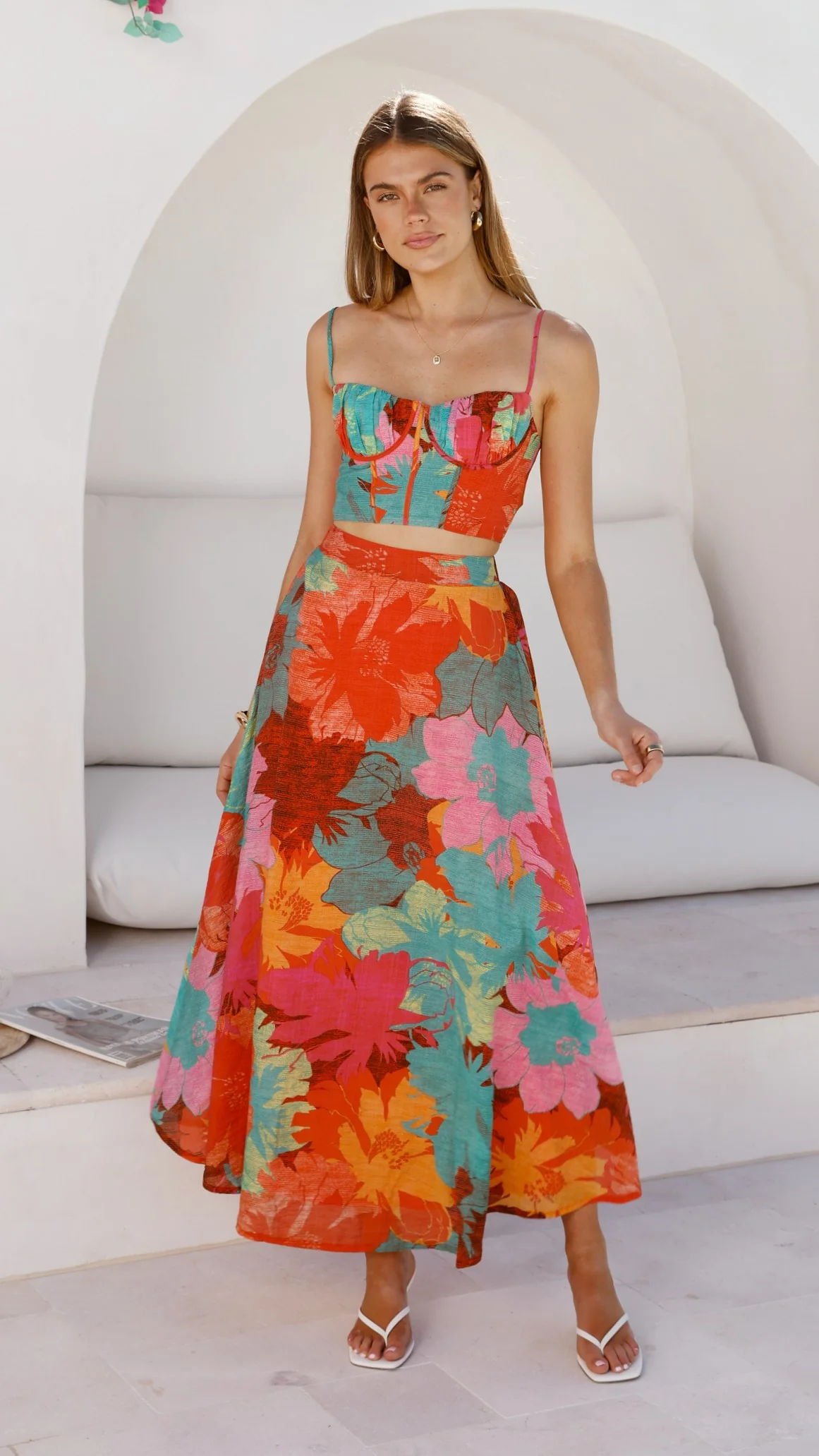 Rixie Maxi Skirt - Orange Floral - Image 10