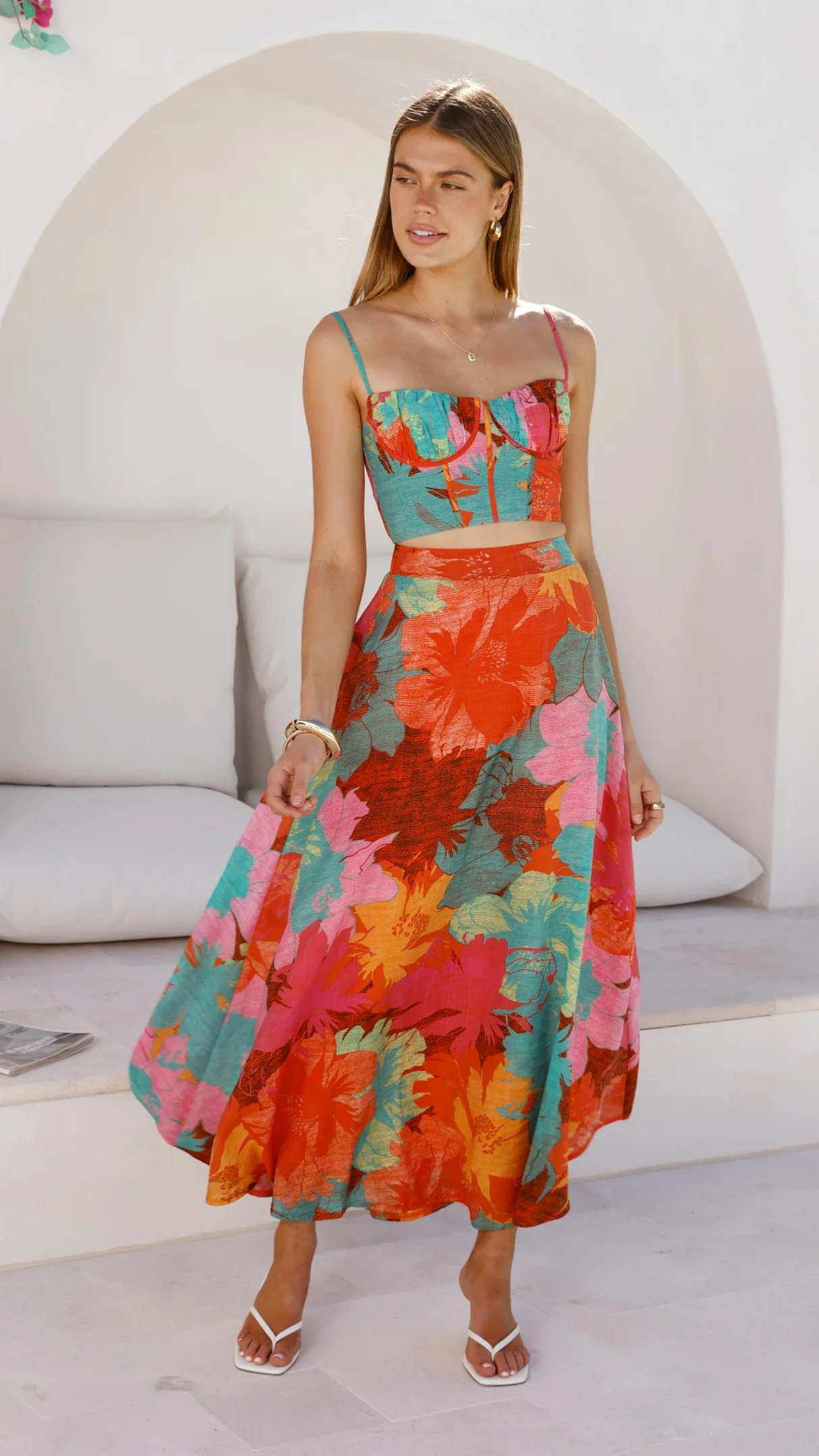 Rixie Maxi Skirt - Orange Floral - Image 11