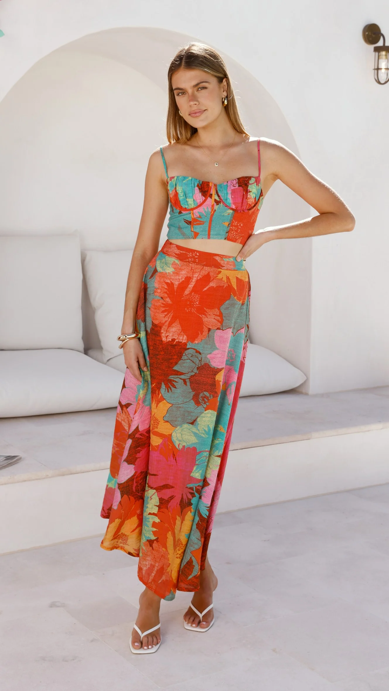 Rixie Maxi Skirt - Orange Floral - Image 13