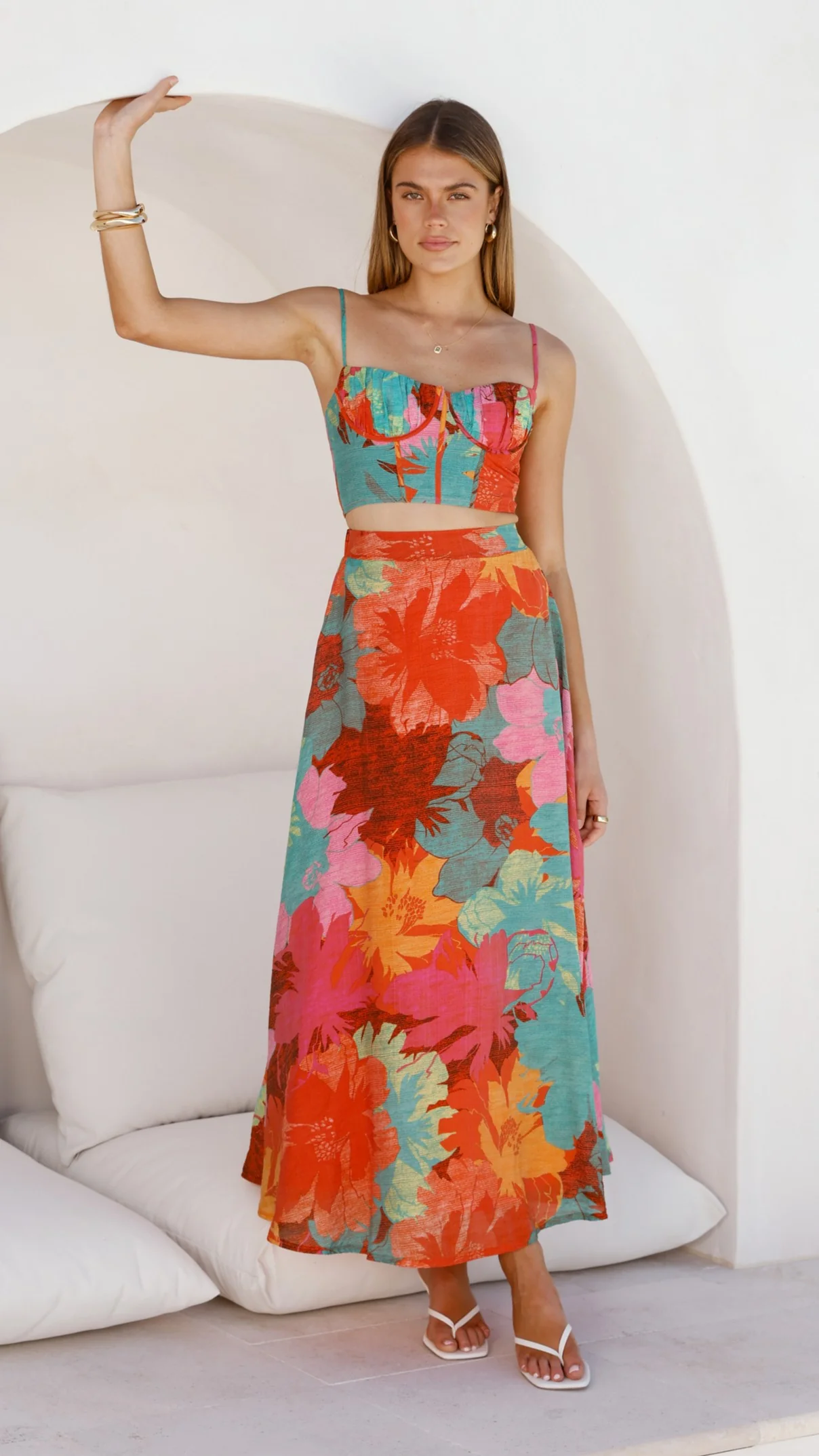 Rixie Maxi Skirt - Orange Floral - Image 5