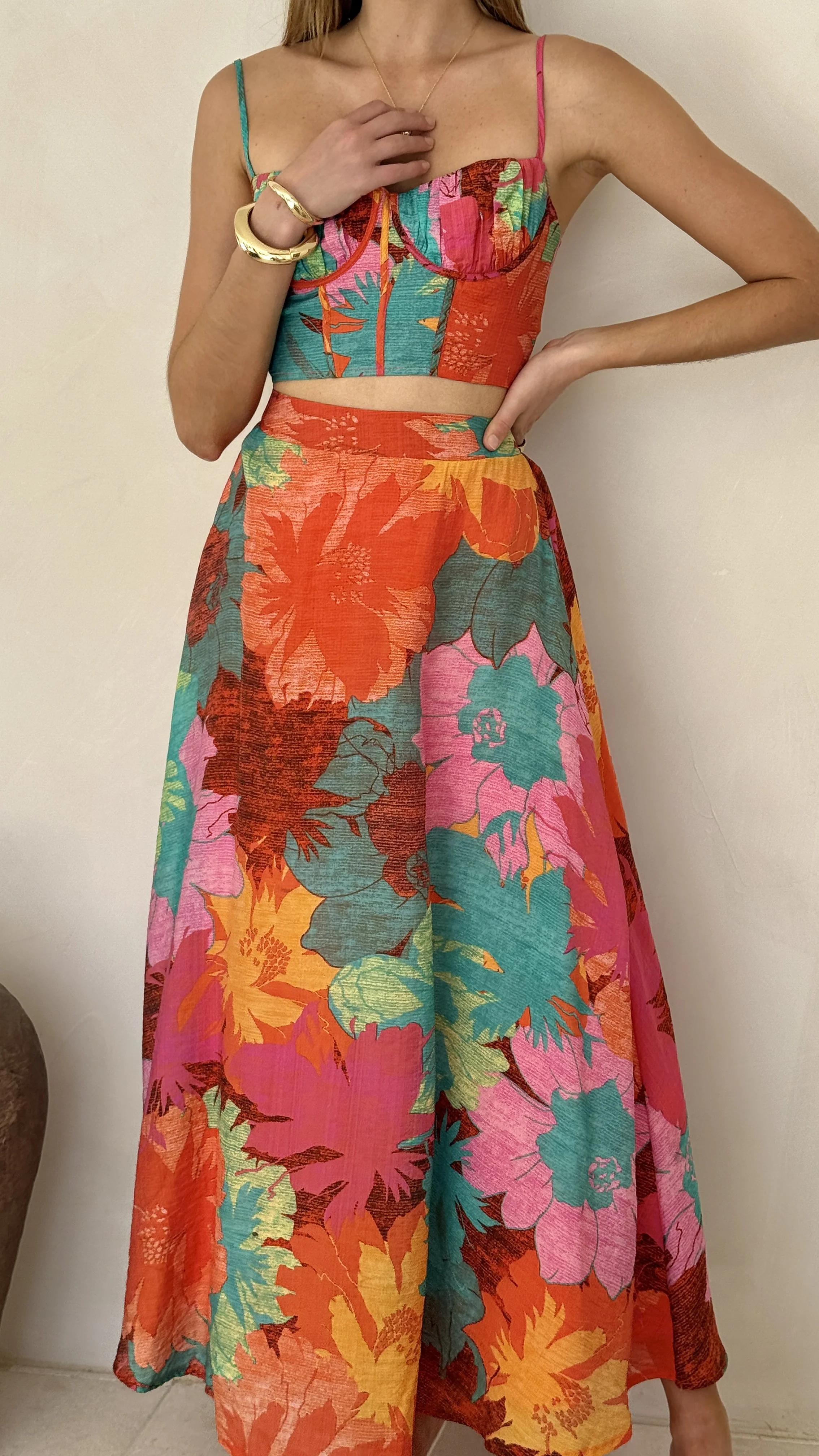 Rixie Maxi Skirt - Orange Floral - Image 6