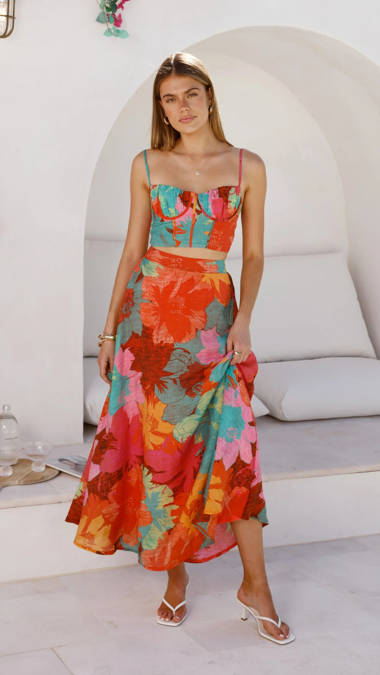 Rixie Maxi Skirt - Orange Floral - Image 7