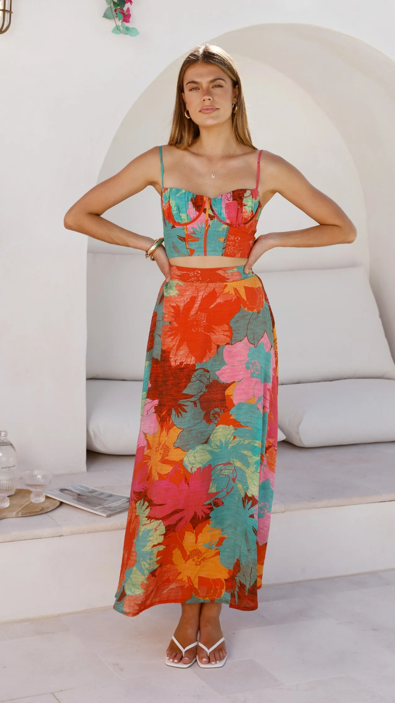 Rixie Maxi Skirt - Orange Floral - Image 9