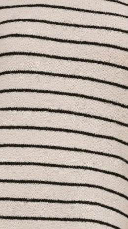 Robin Off Shoulder Mini Dress - Cream/Black Stripe - Image 6