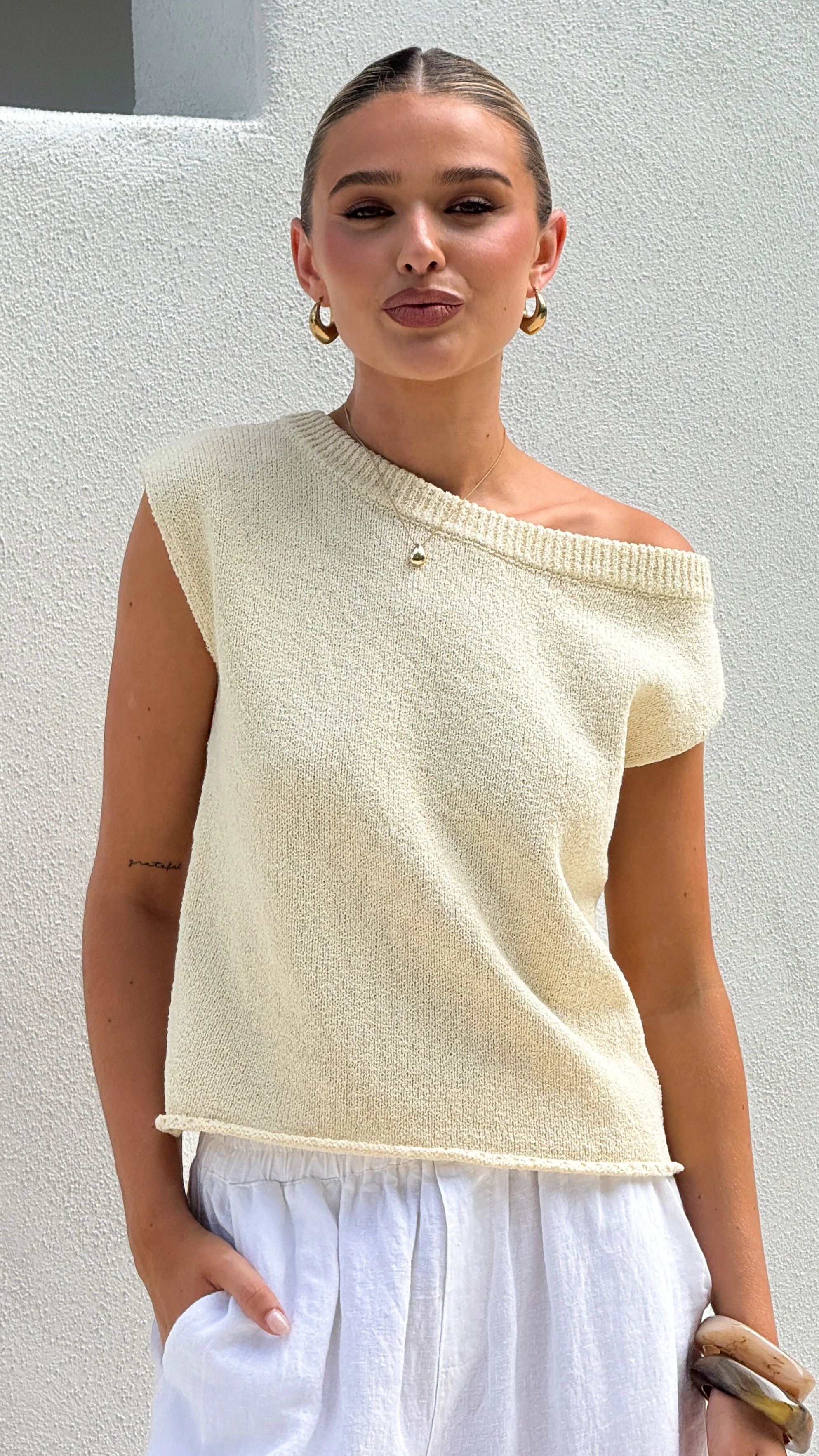 Robin Off Shoulder Top - Butter - Image 5