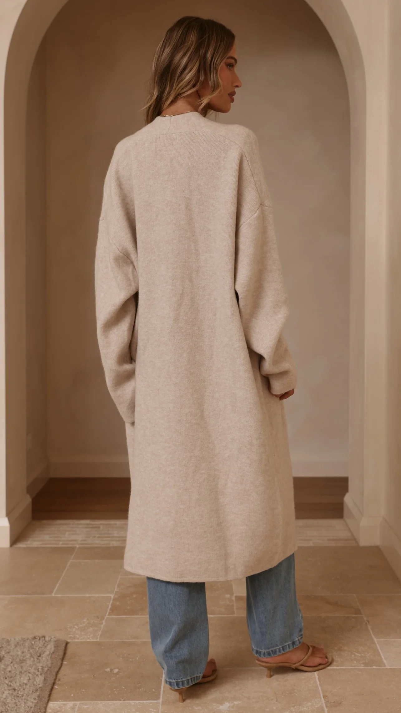 Romy Longline Cardigan - Oat - Image 2