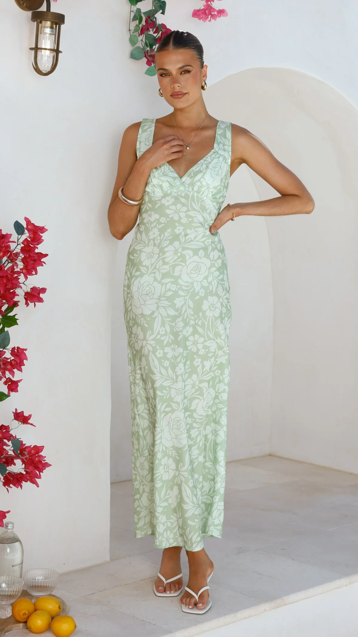 Rubie Maxi Dress - Lime Floral - Image 6
