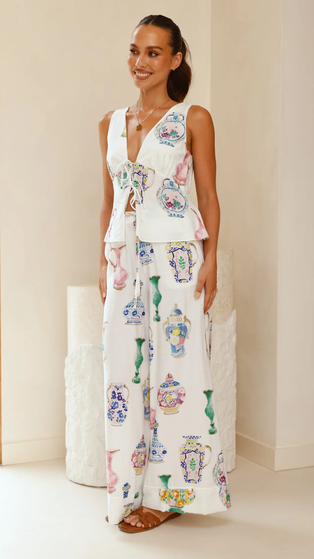 Sabin Pants - Vase Print - Image 5
