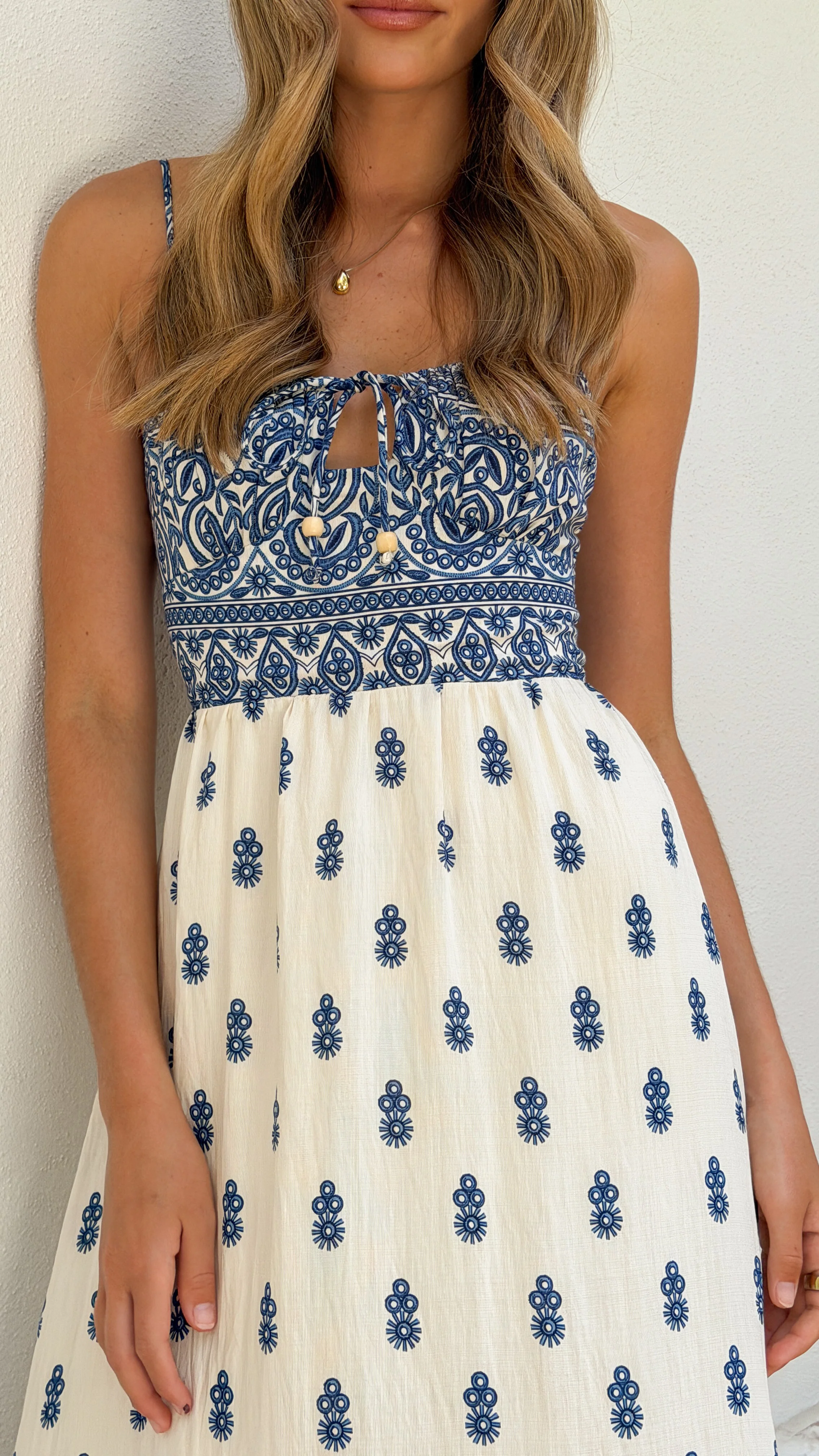 Sable Maxi Dress - Blue/White - Image 9