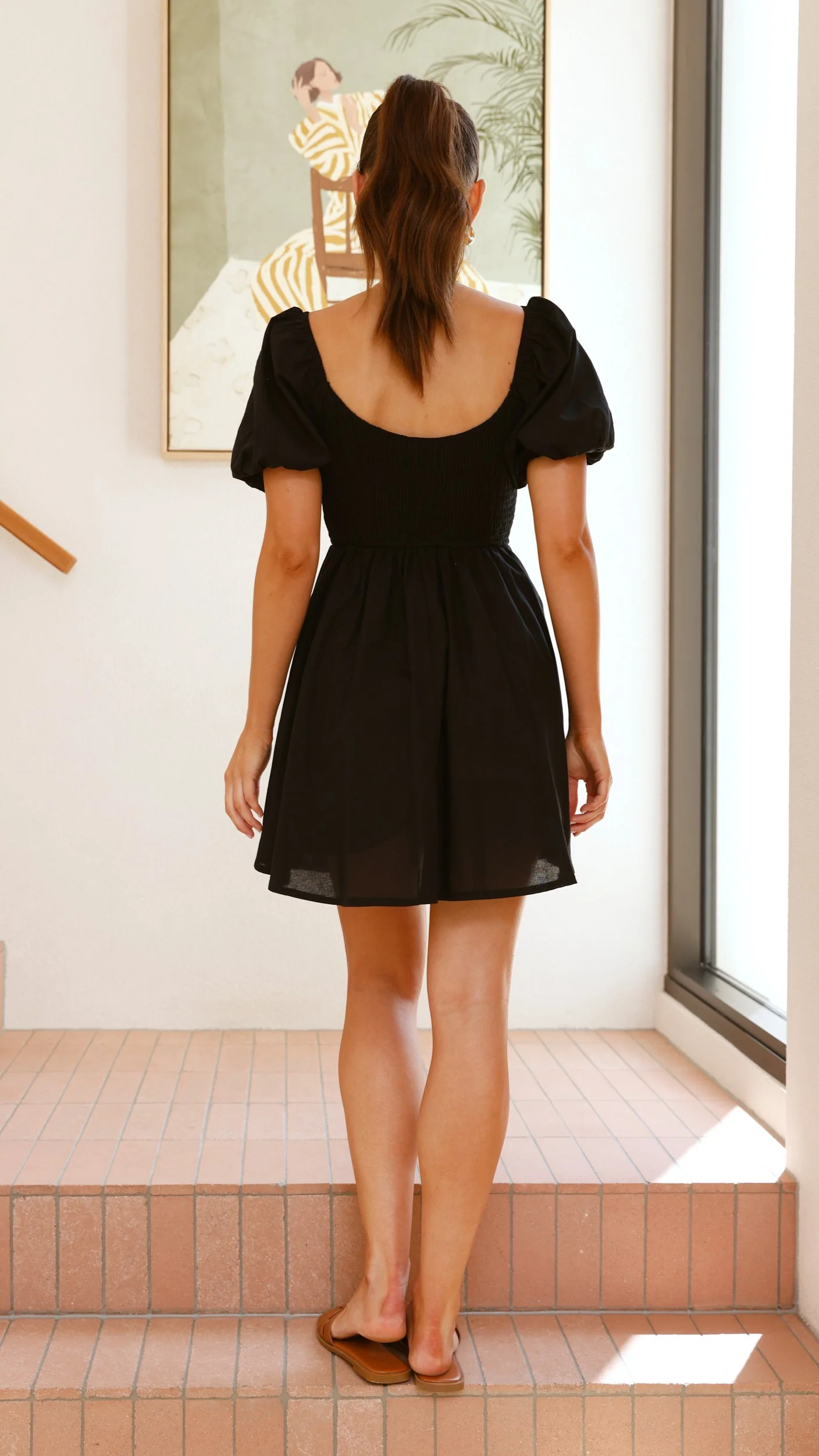 Sahirah Mini Dress - Black - Image 2