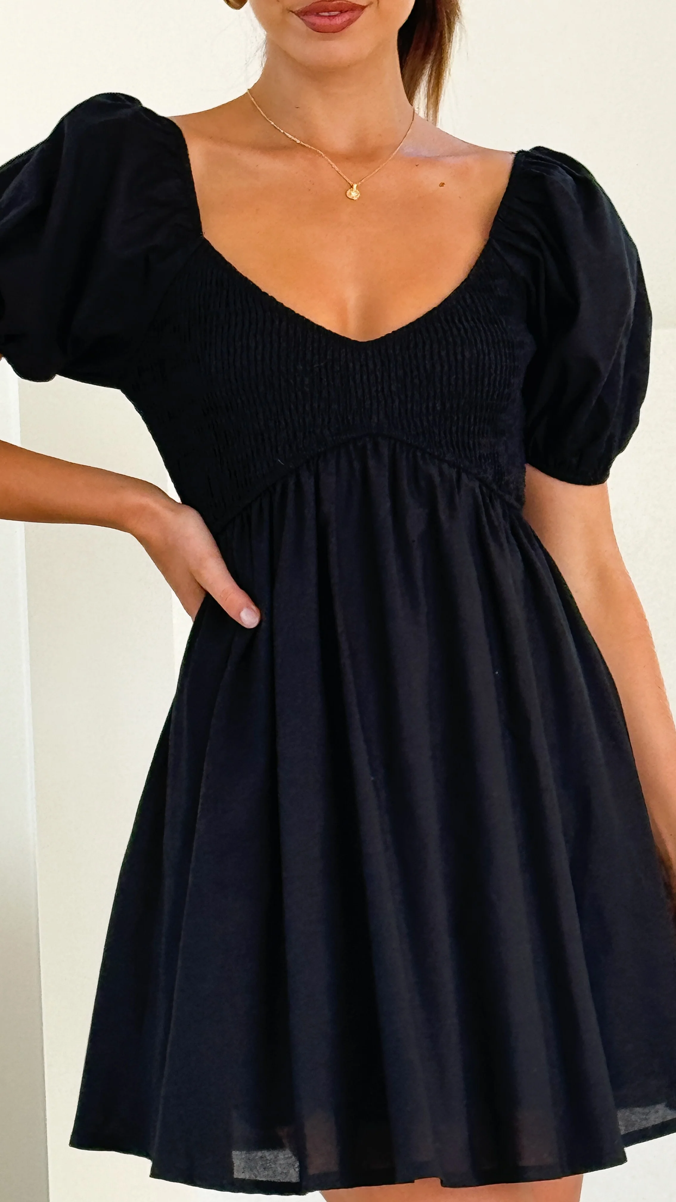 Sahirah Mini Dress - Black - Image 3