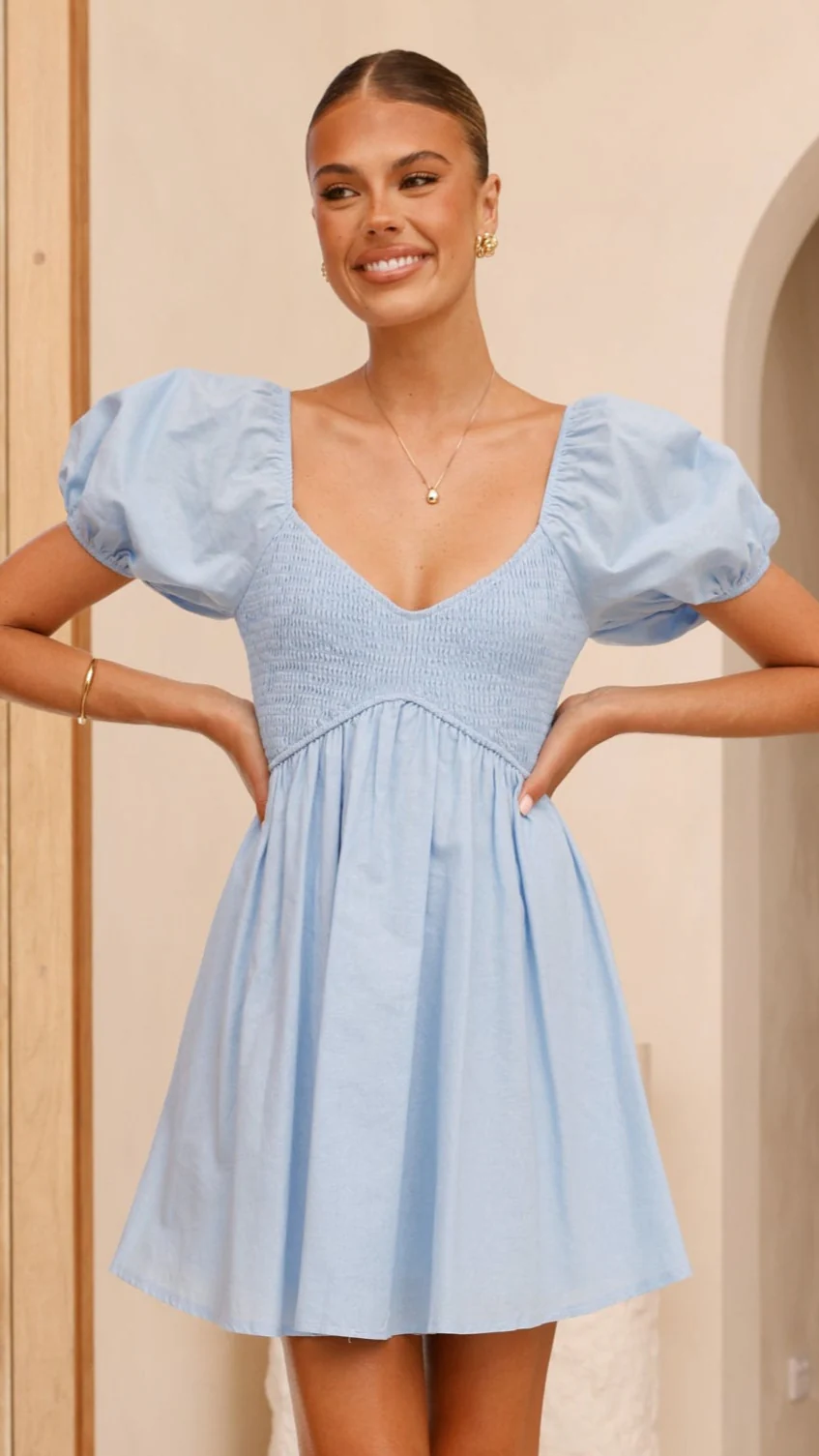 Sahirah Mini Dress - Blue - Image 3