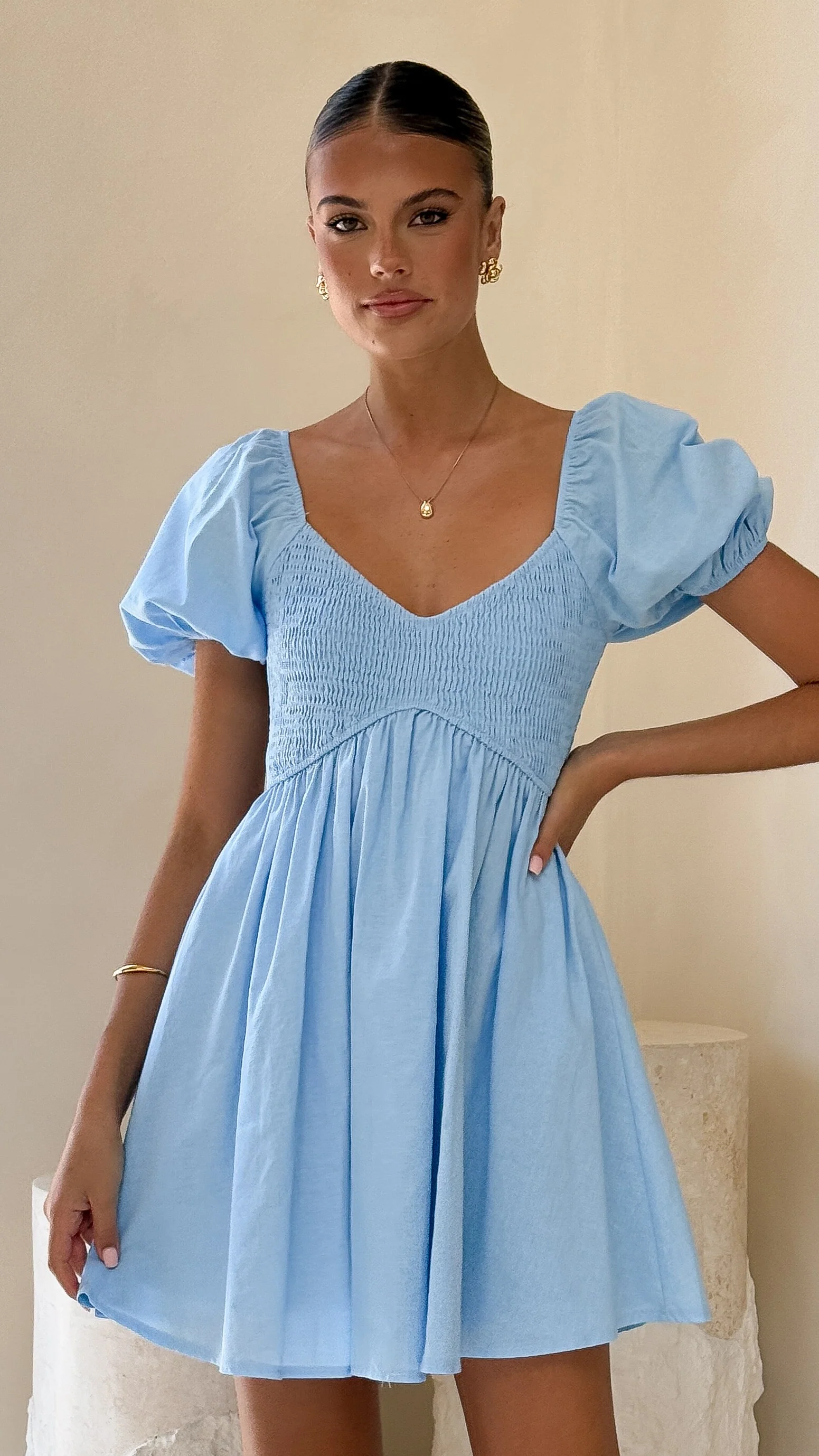 Sahirah Mini Dress - Blue - Image 5