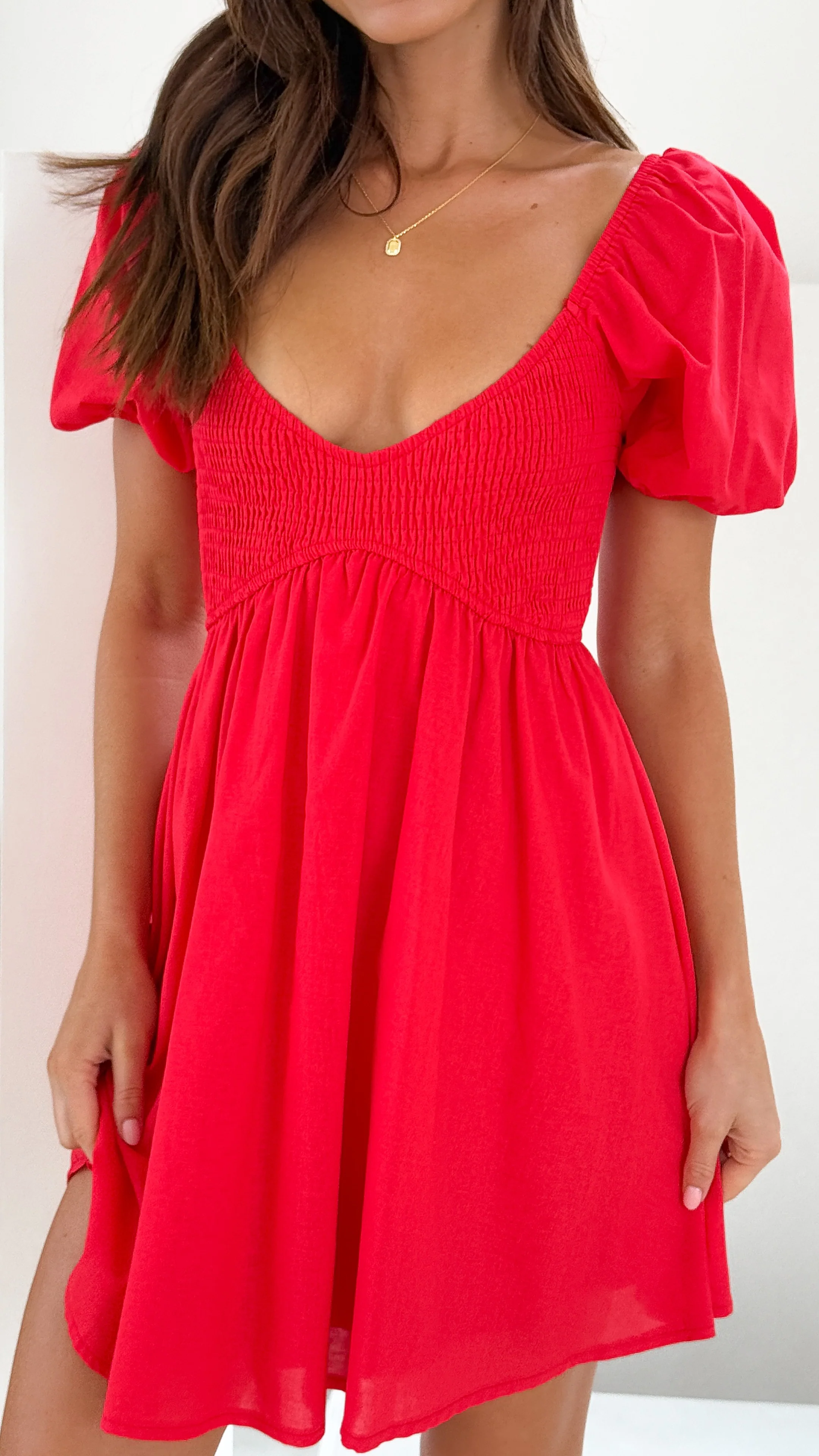 Sahirah Mini Dress - Red - Image 6
