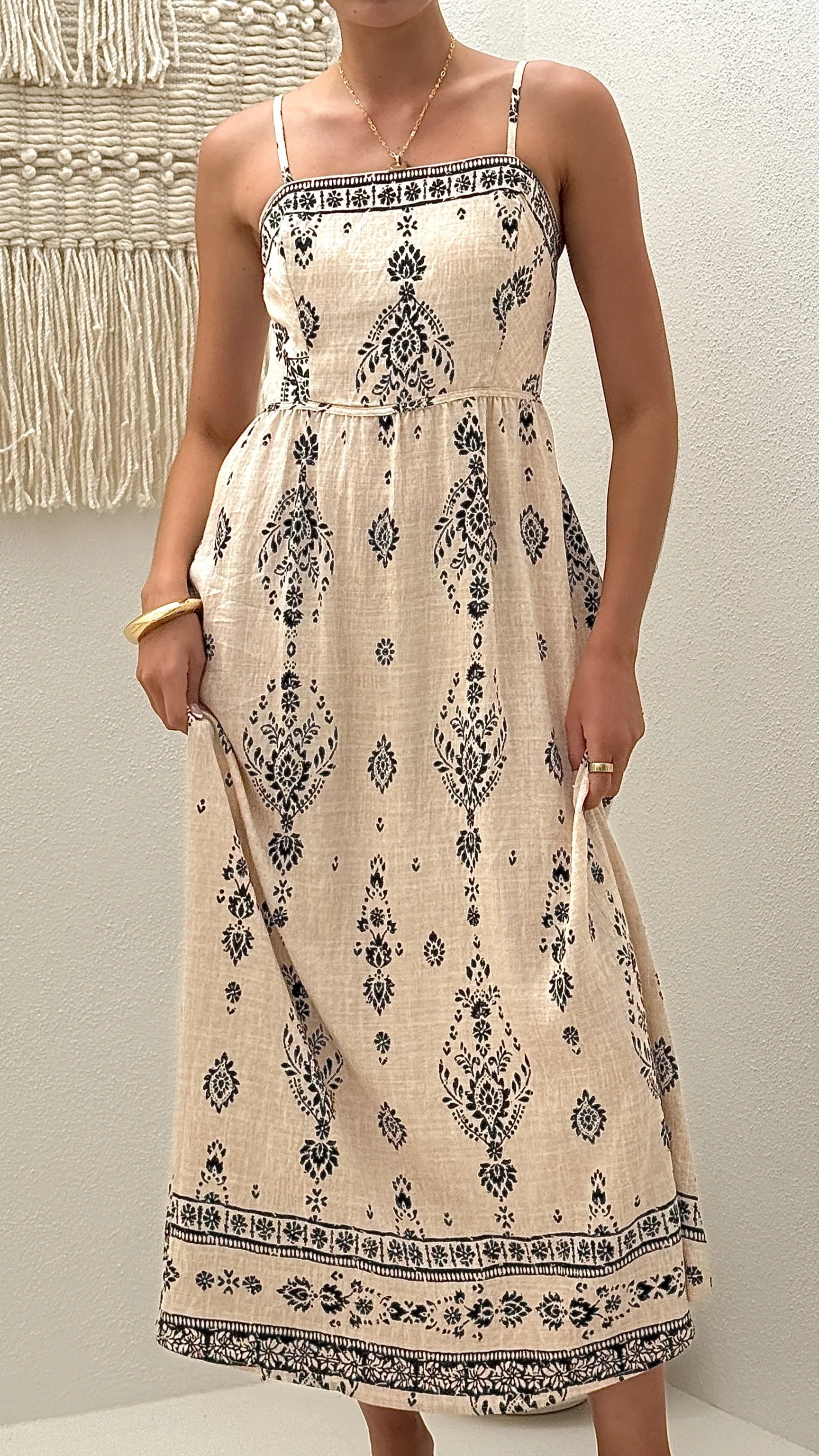Samara Maxi Dress - Cream/Black - Image 5