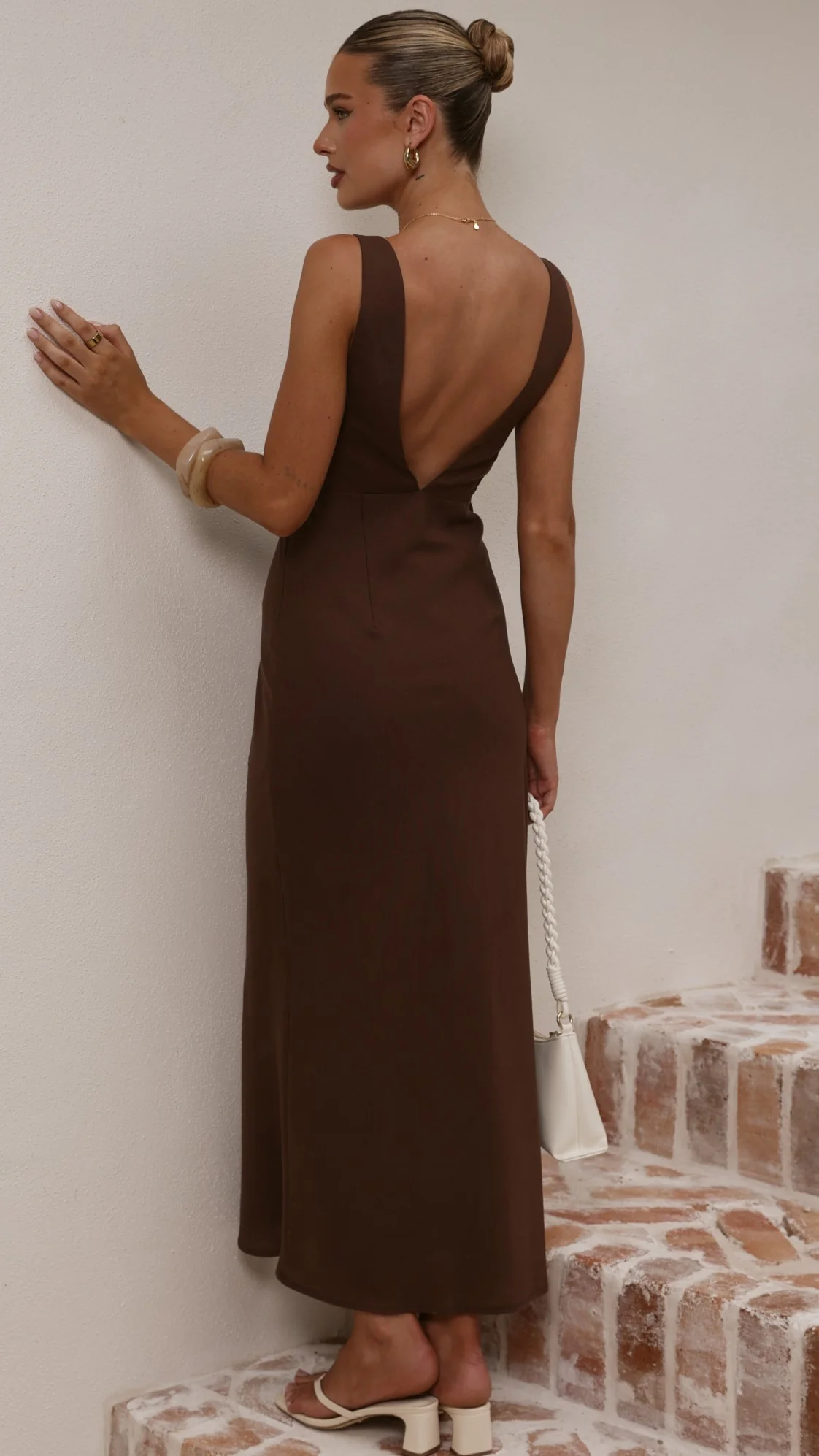 Sammie Linen Maxi Dress - Chocolate - Image 2
