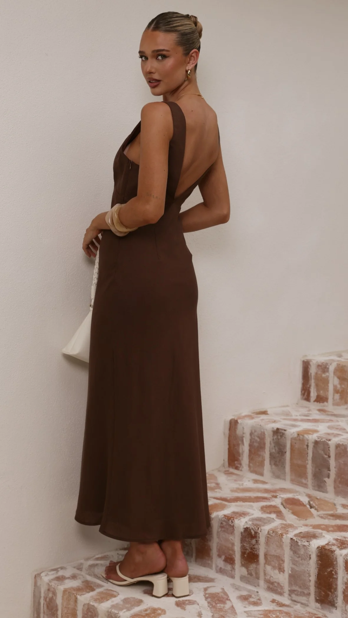 Sammie Linen Maxi Dress - Chocolate - Image 6