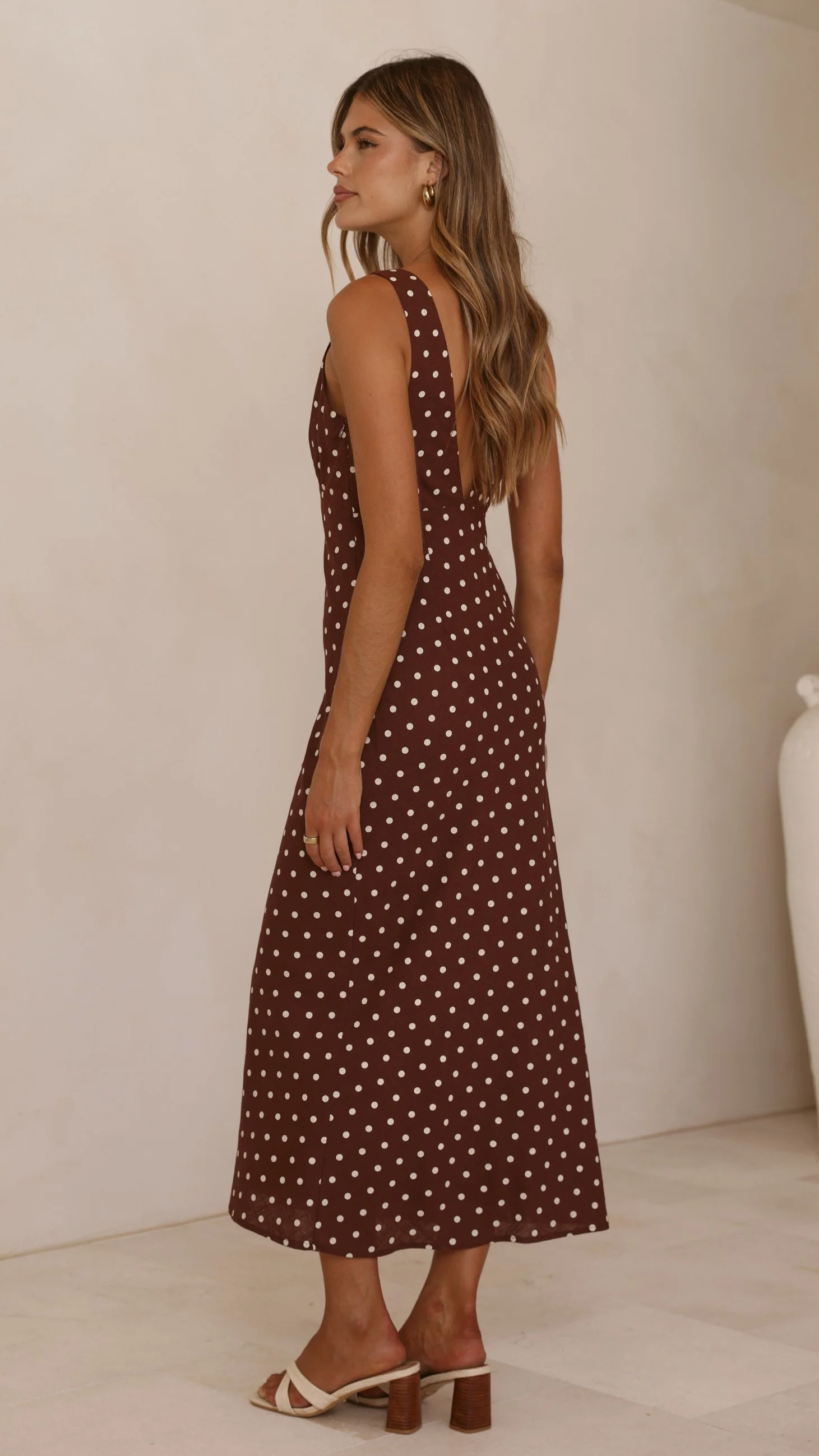 Sammie Maxi Dress - Chocolate/Nude Spot - Image 2