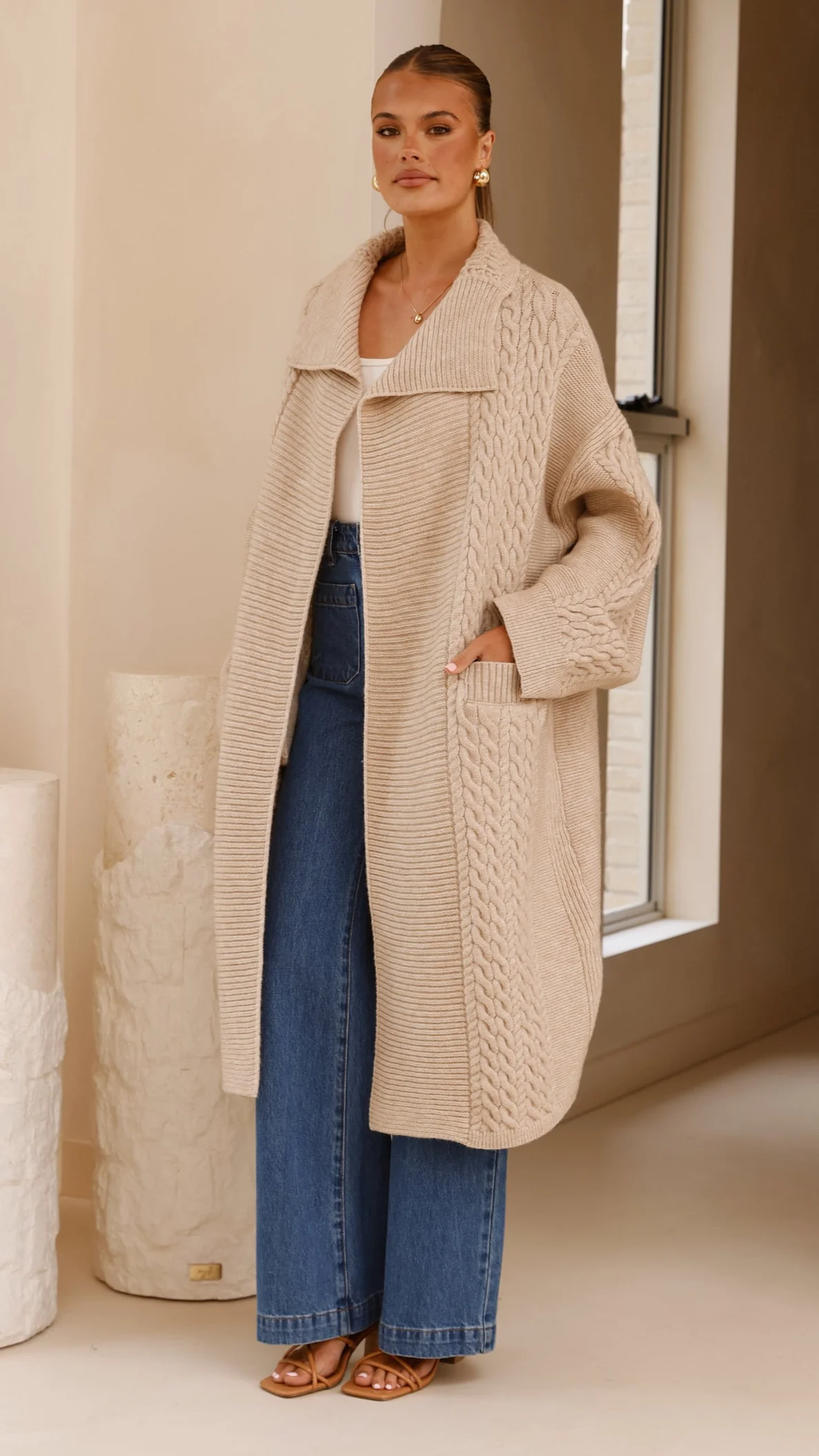 Sana Cardigan - Beige - Image 3