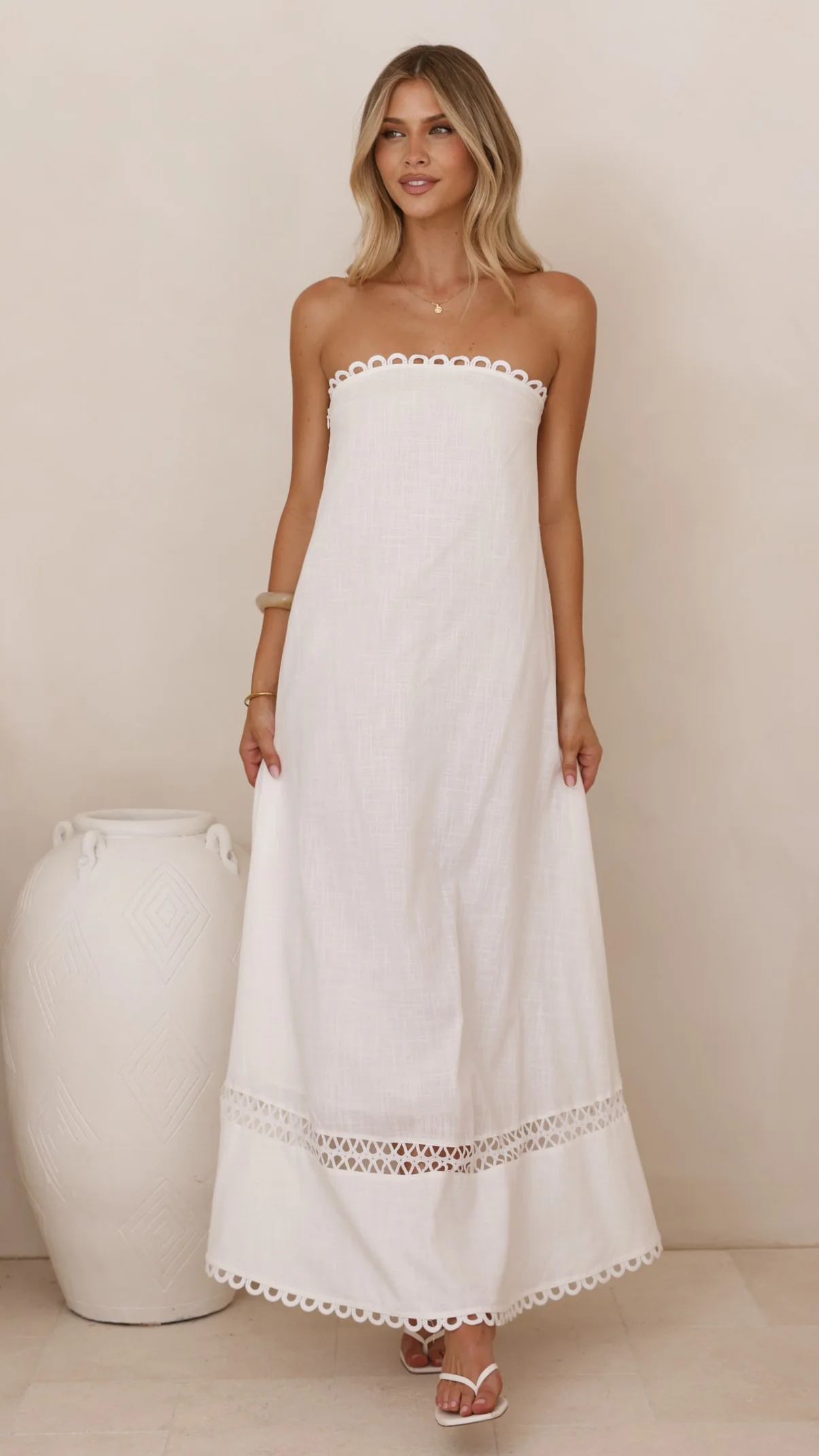 Sandra Maxi Dress - White - Image 3