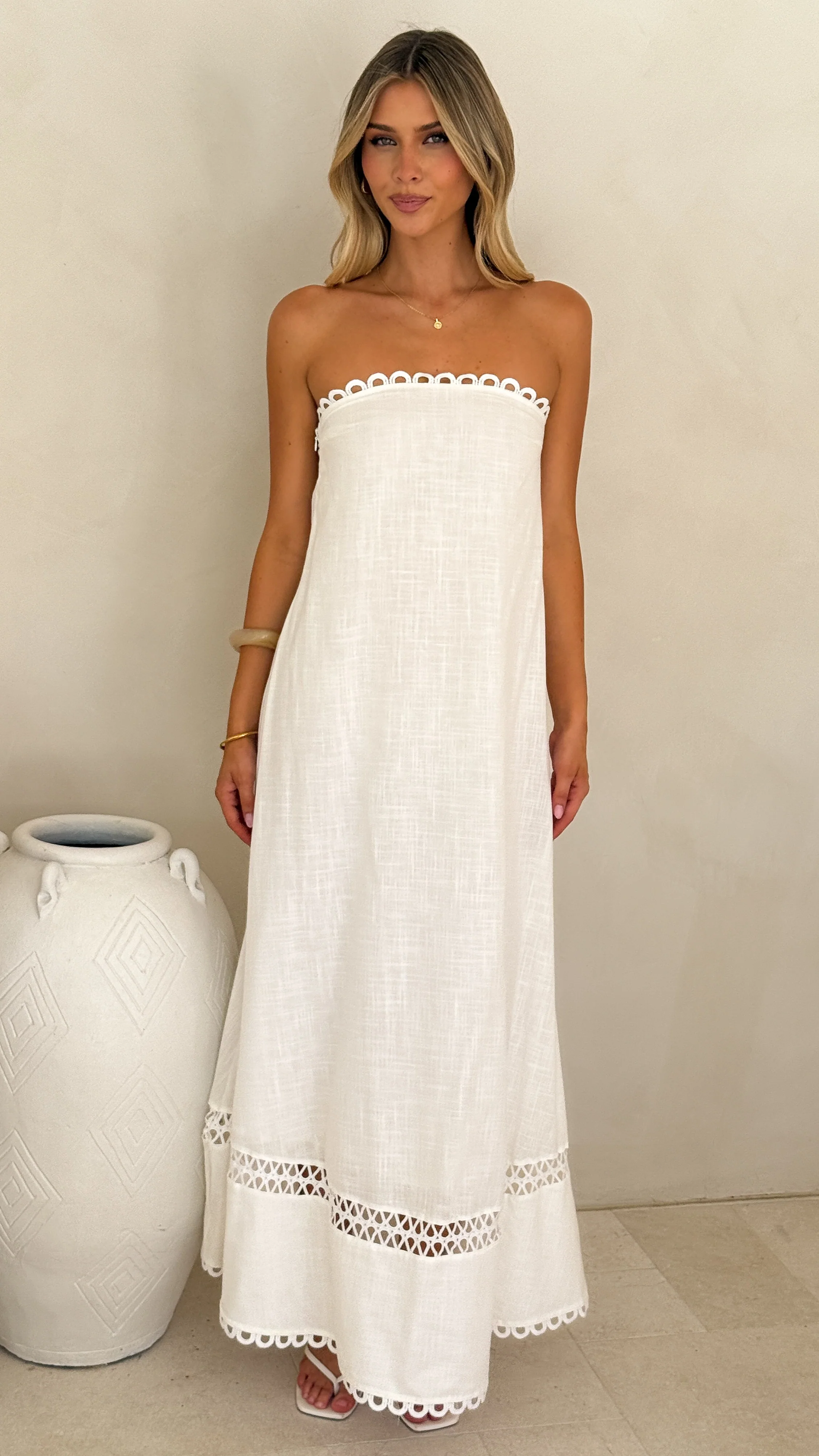 Sandra Maxi Dress - White - Image 4