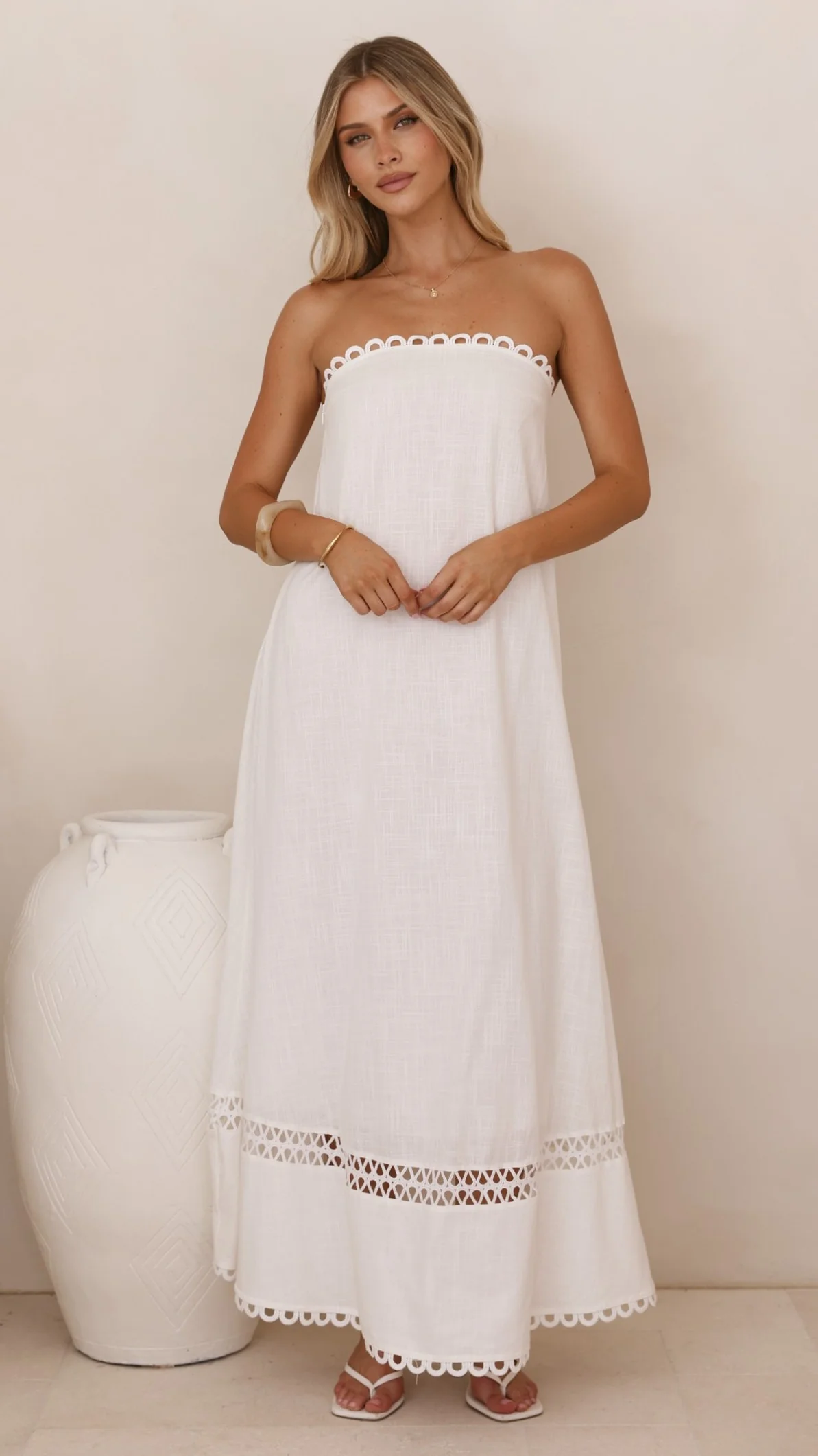 Sandra Maxi Dress - White - Image 7