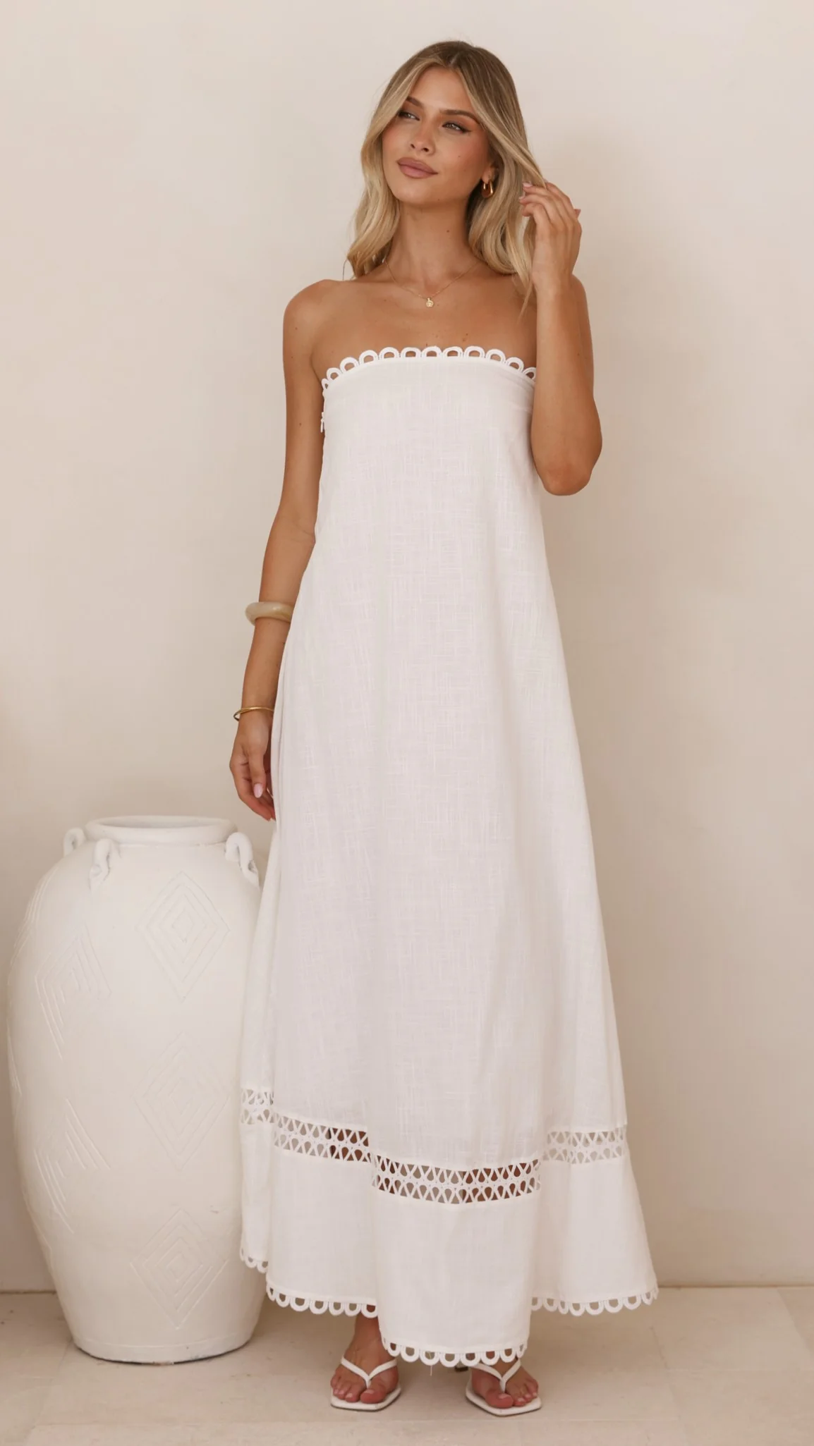 Sandra Maxi Dress - White - Image 9