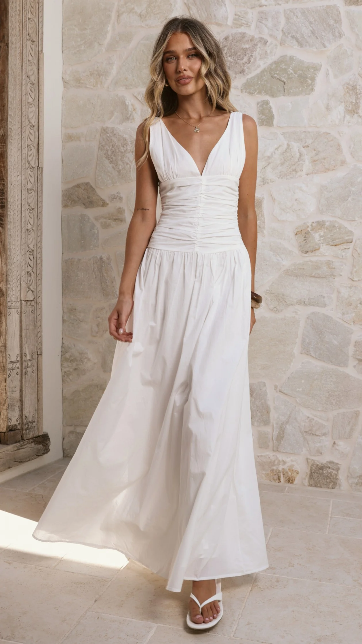 Sanya Maxi Dress - White - Image 12