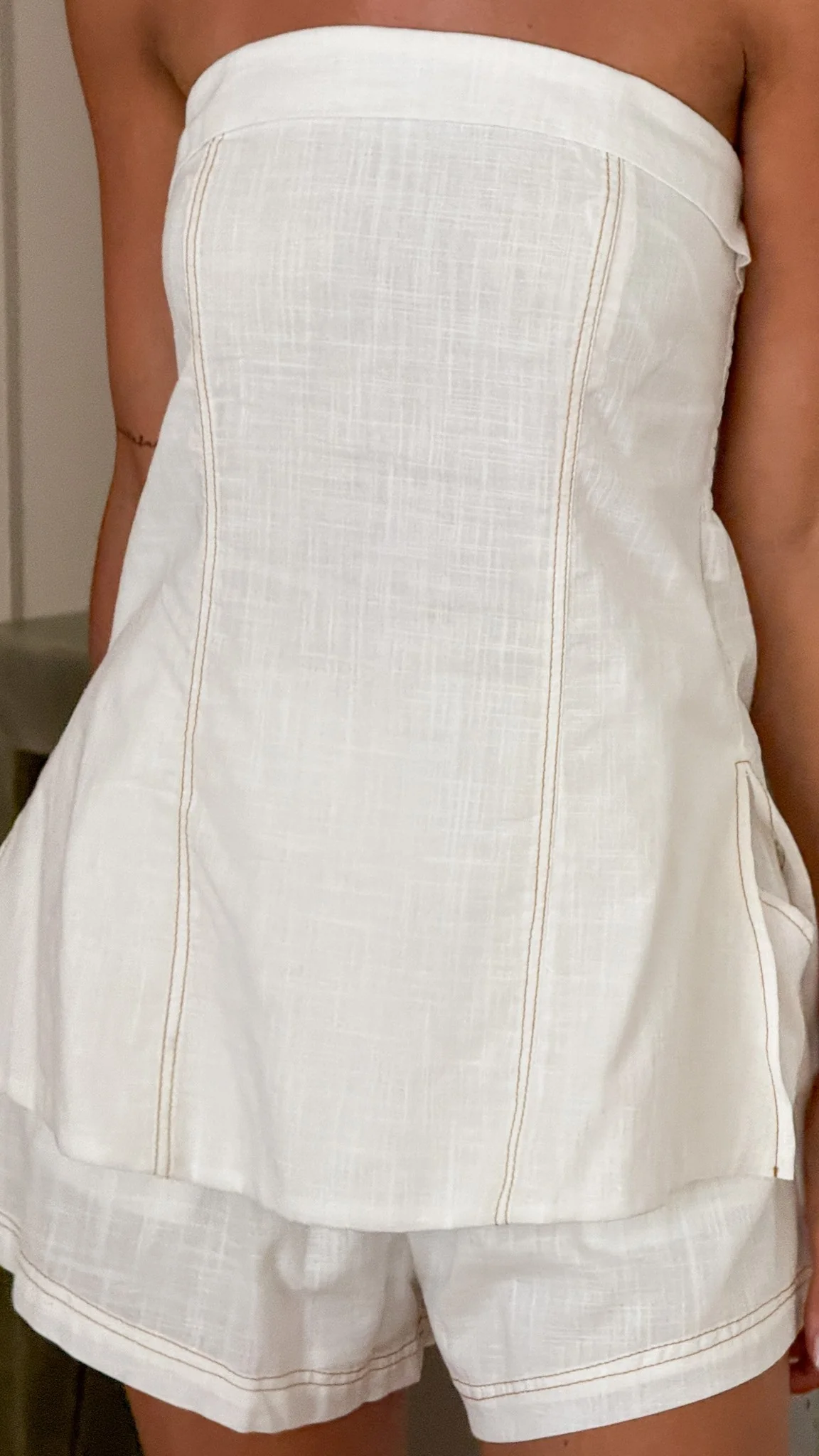 Sapphira Strapless Top and Shorts Set - White - Image 8