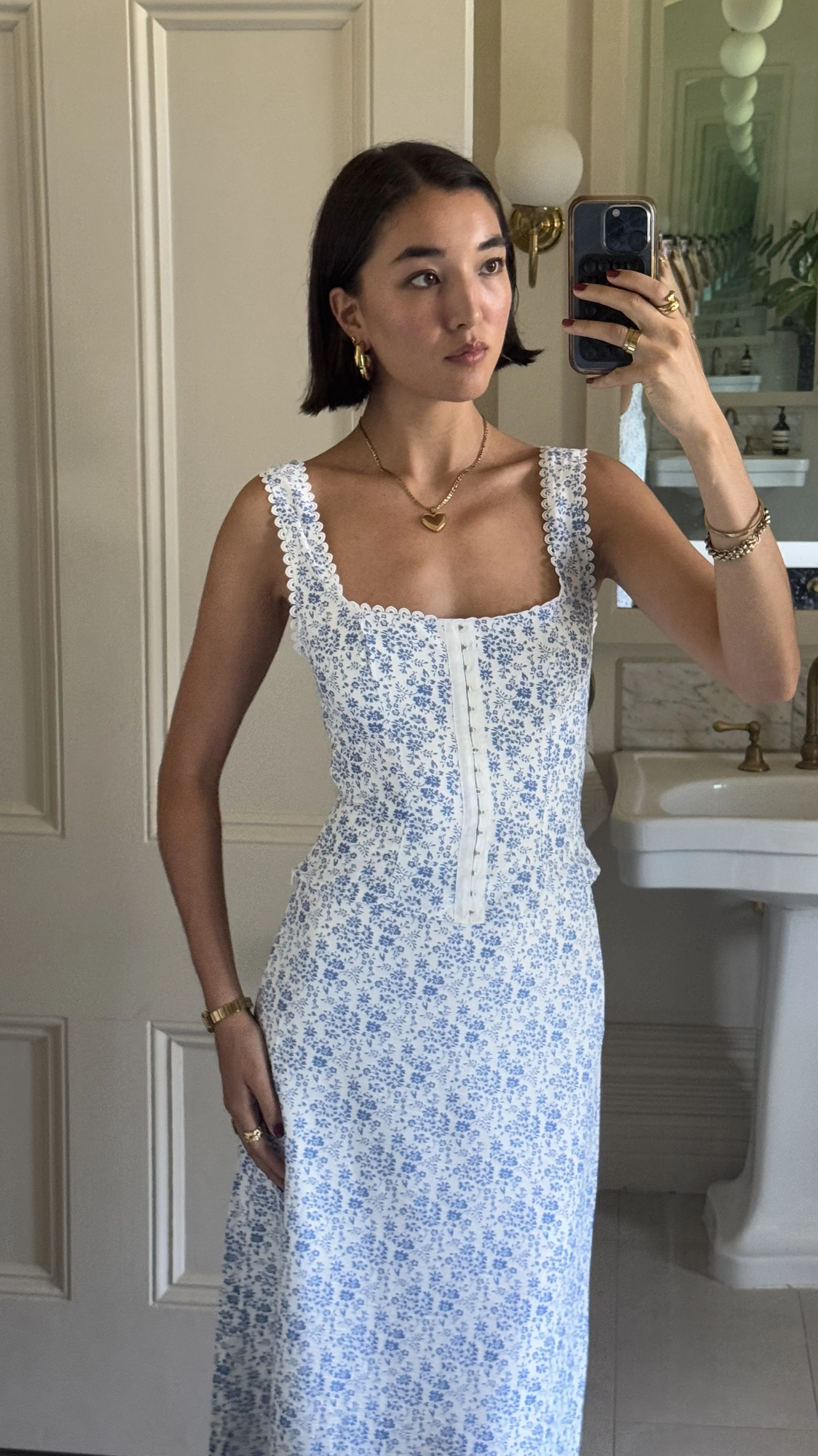 Saylor Maxi Skirt - Blue Floral - Image 11