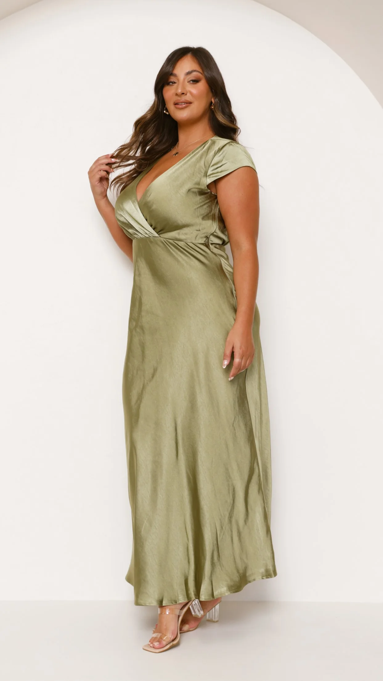 Selma Maxi Dress - Olive - Image 13