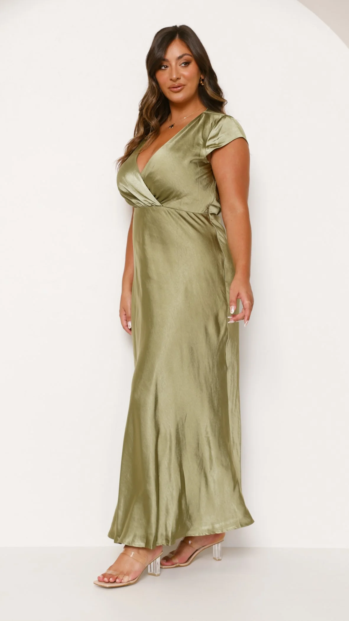 Selma Maxi Dress - Olive - Image 3