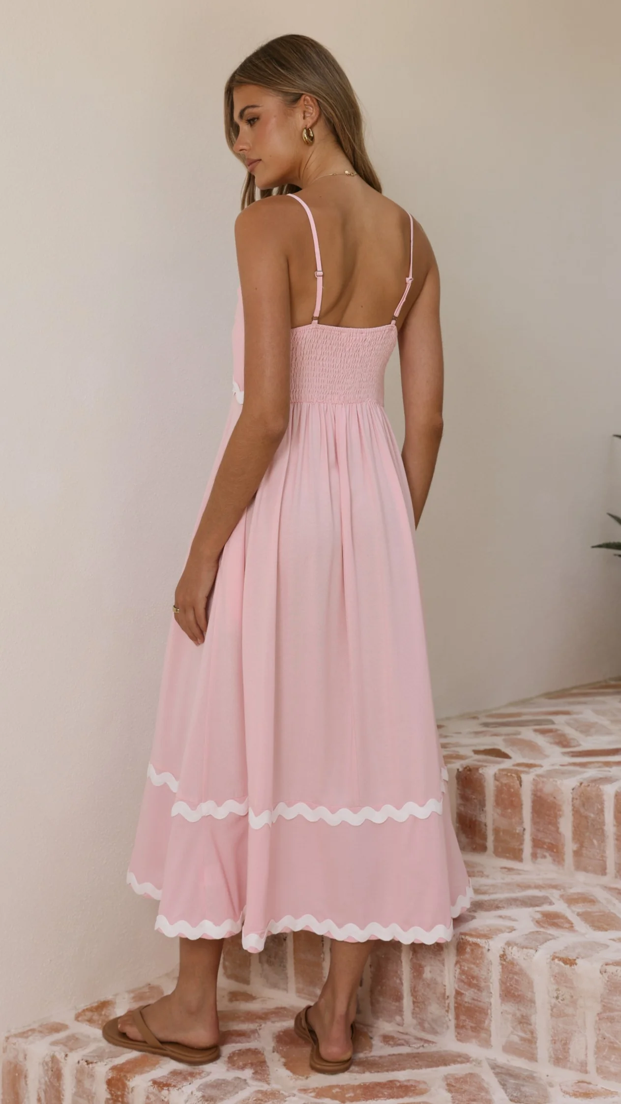Seraphina Maxi Dress - Pink/White - Image 2