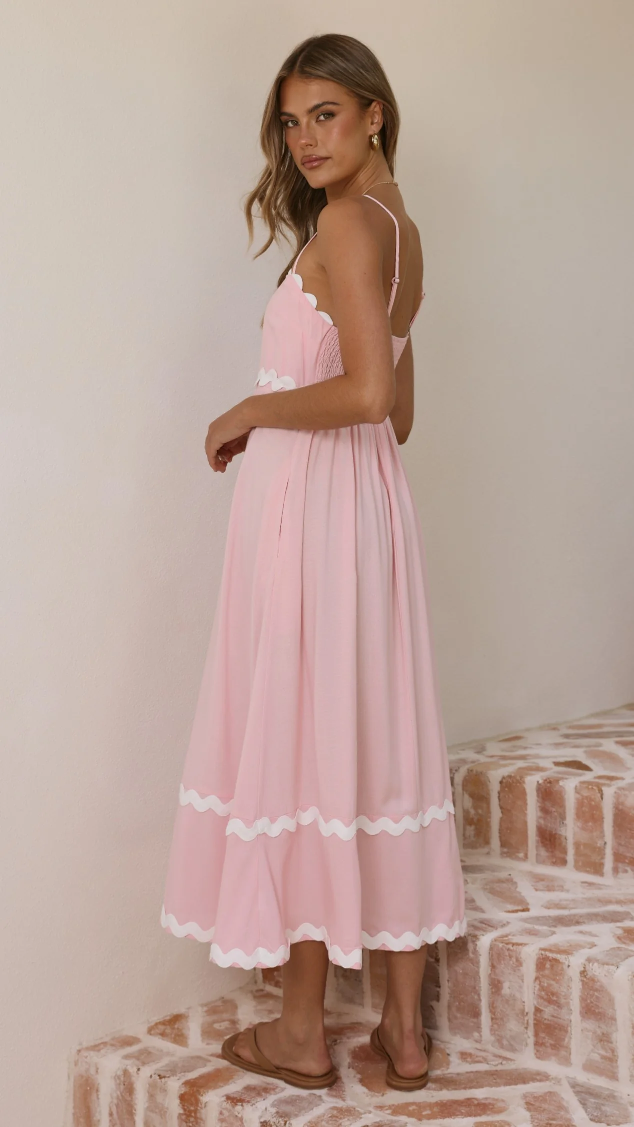 Seraphina Maxi Dress - Pink/White - Image 6