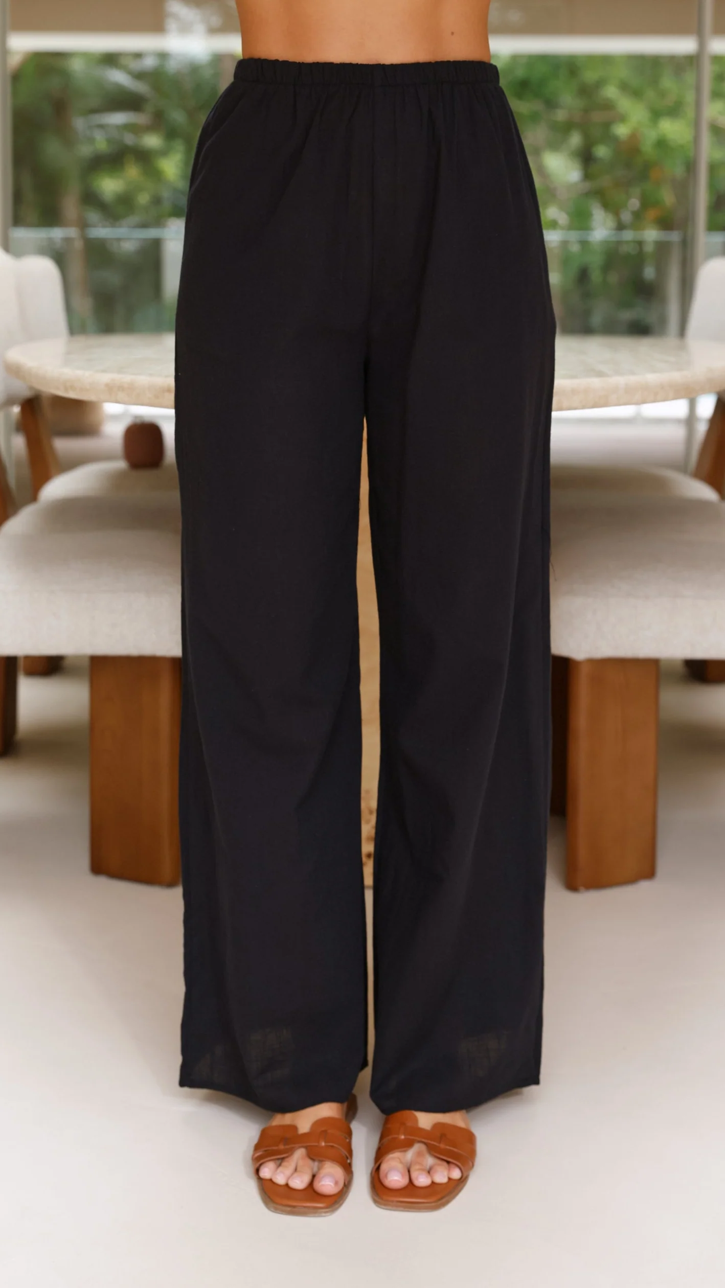 Sharni Strapless Pleat Top and Pants Set - Black - Image 2