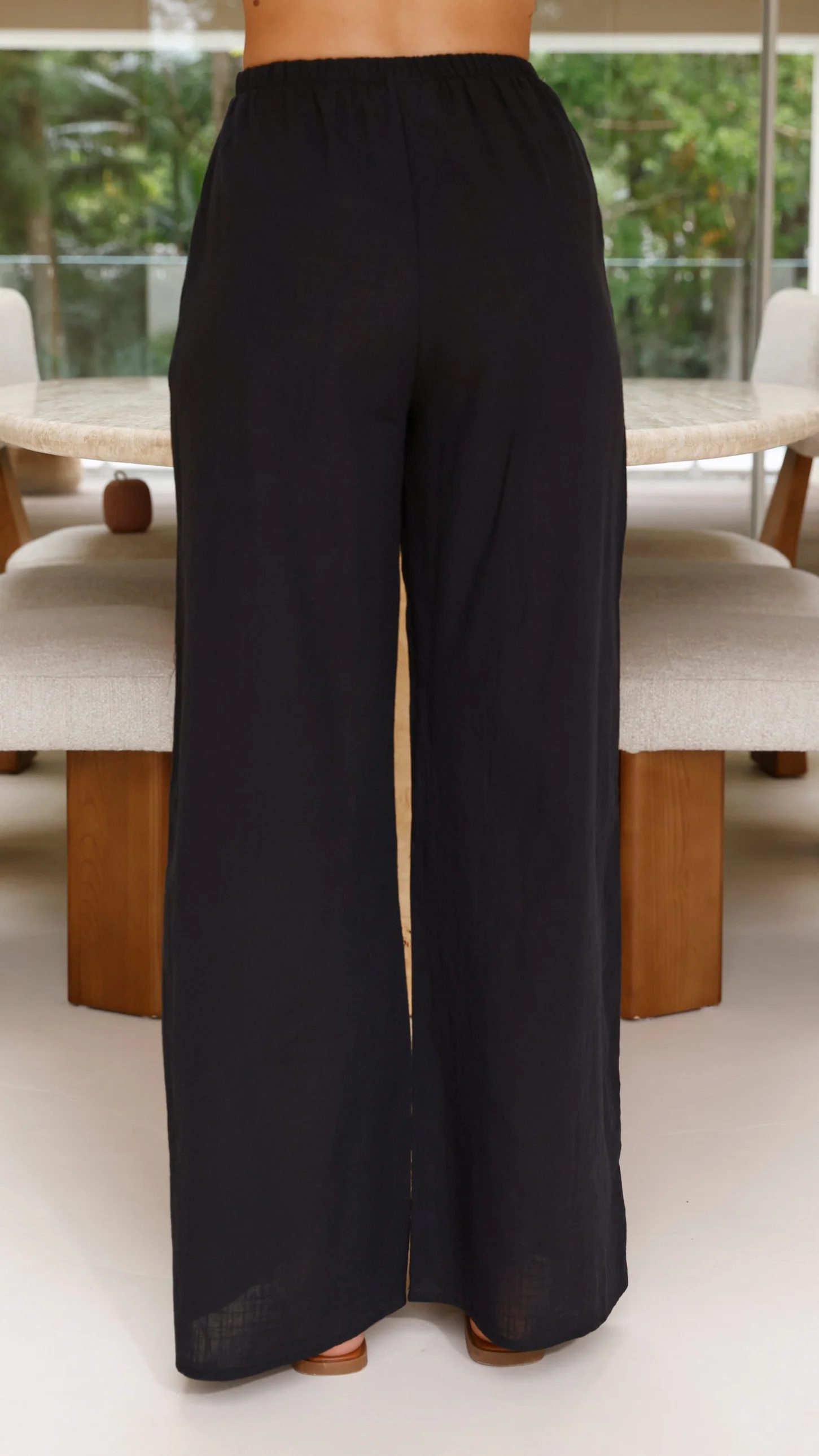 Sharni Strapless Pleat Top and Pants Set - Black - Image 5
