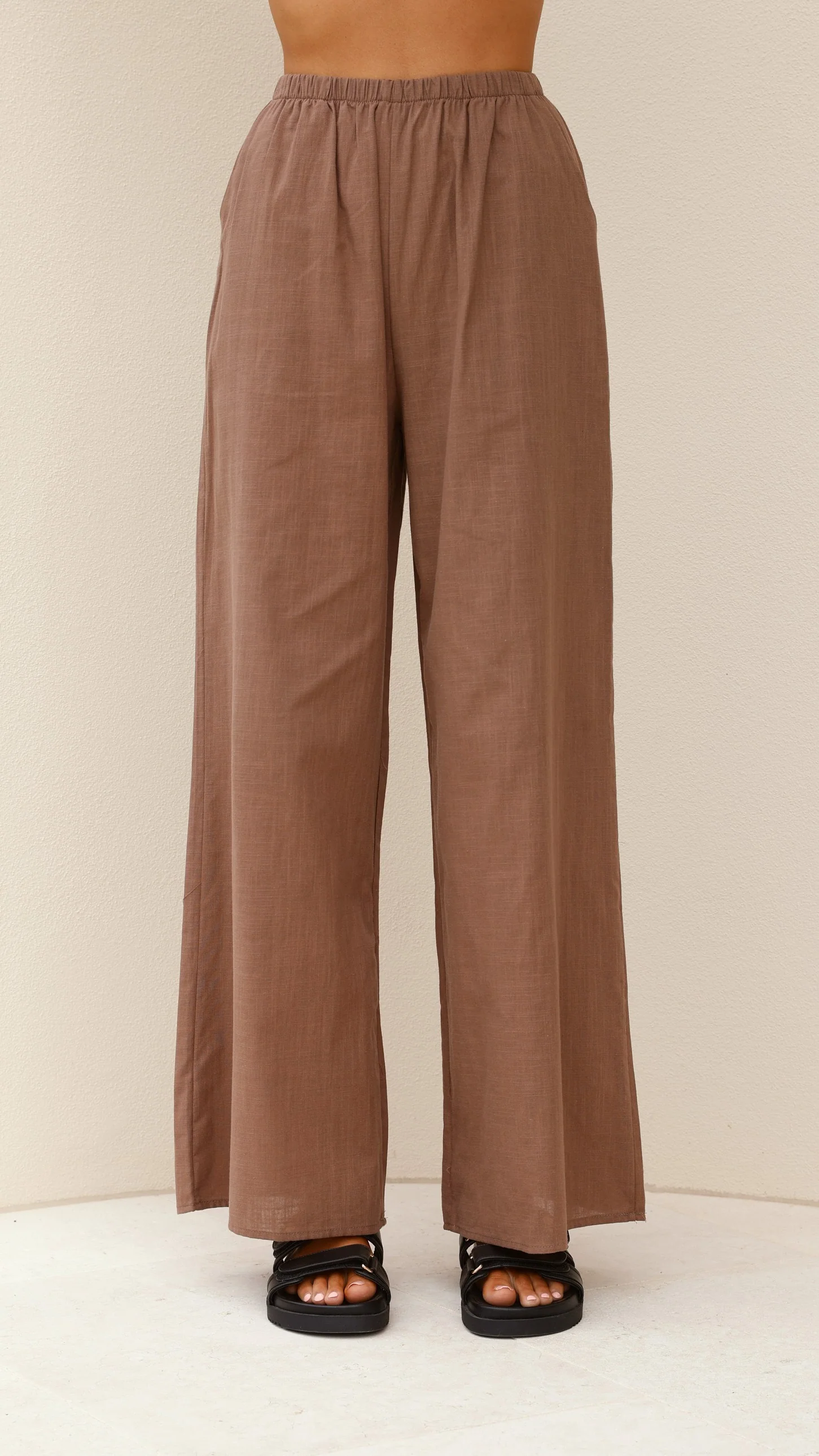 Sharni Strapless Pleat Top and Pants Set - Chocolate - Image 3