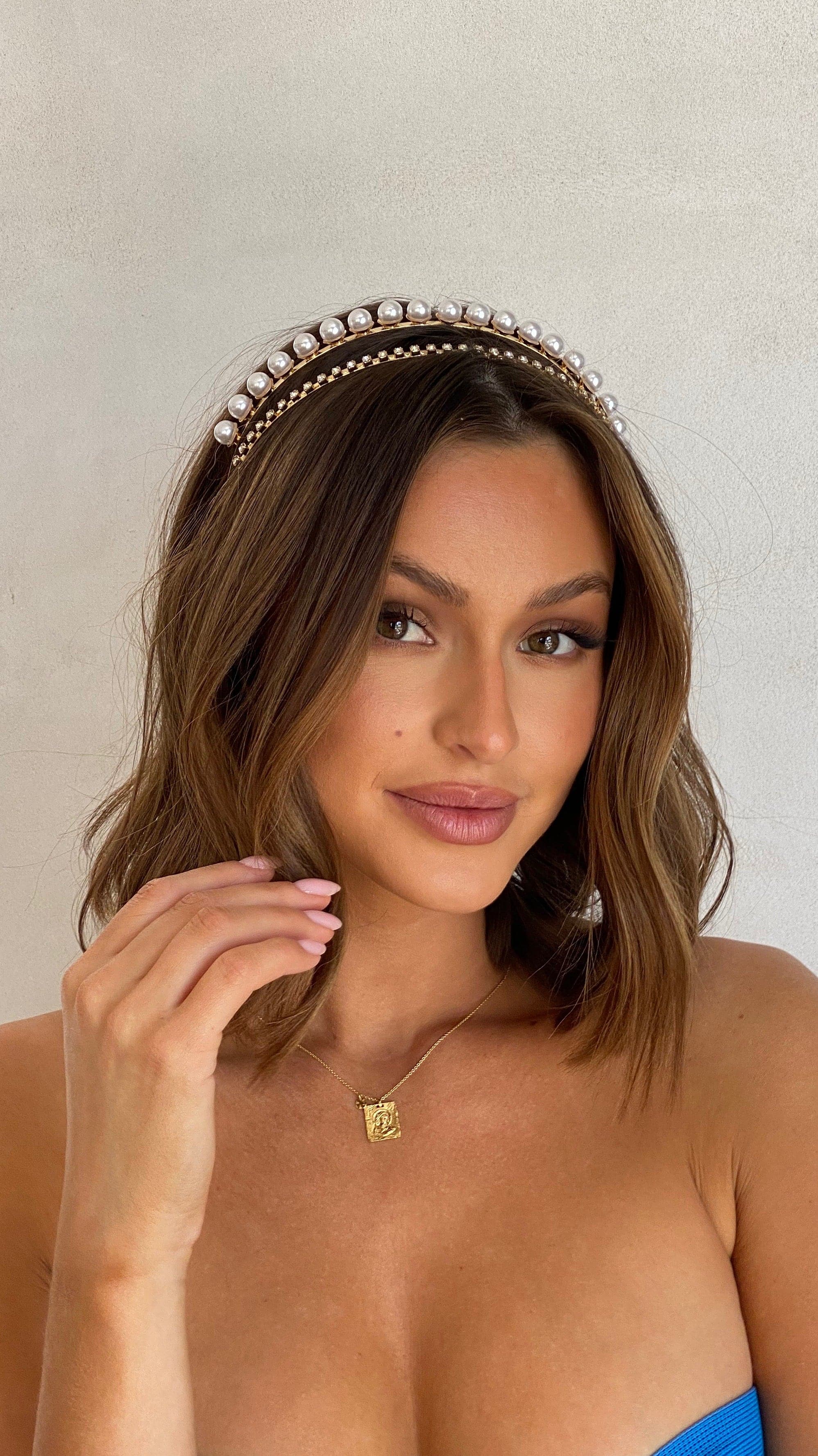 Sinclair Headpiece - Gold/Pearl - Image 2