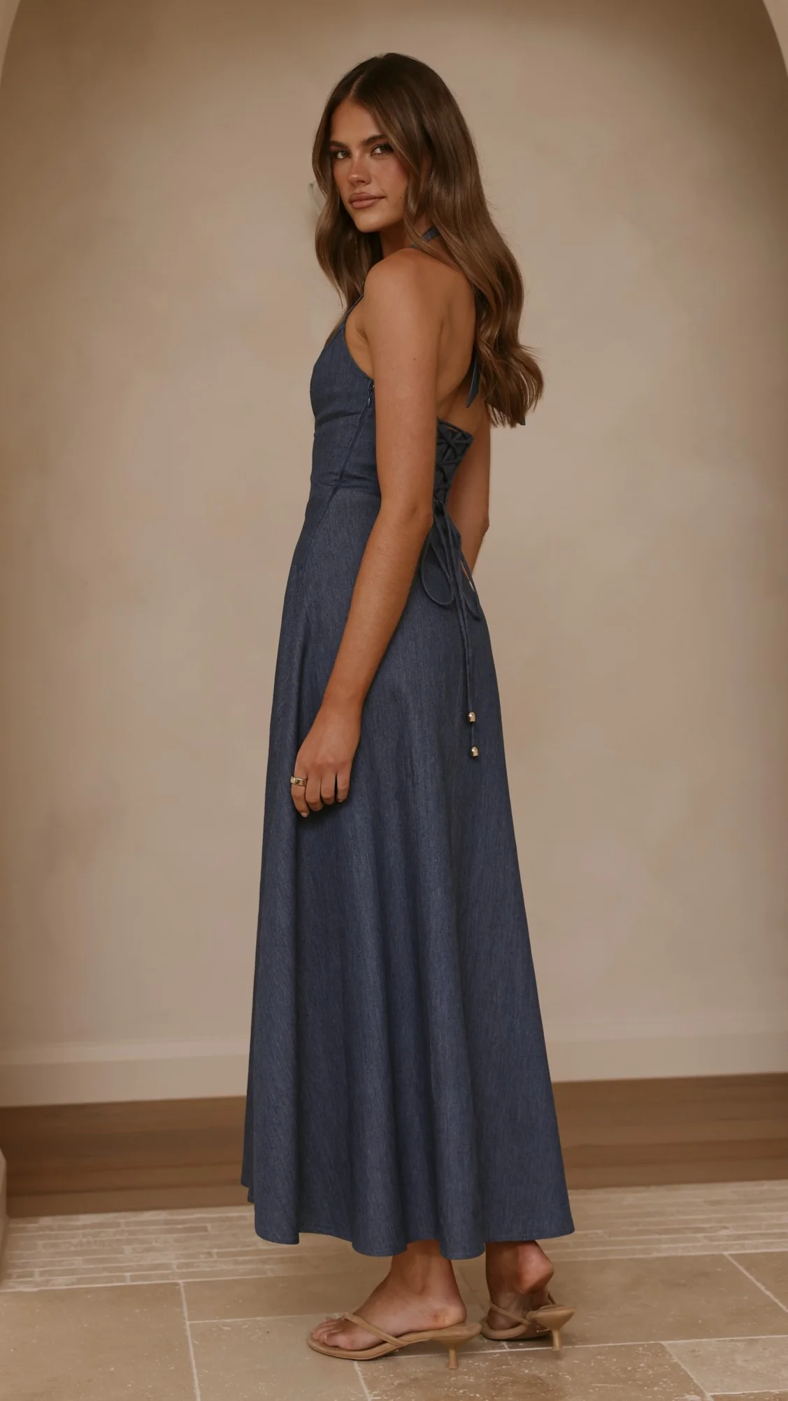 Skye Maxi Dress - Steel Blue - Image 2