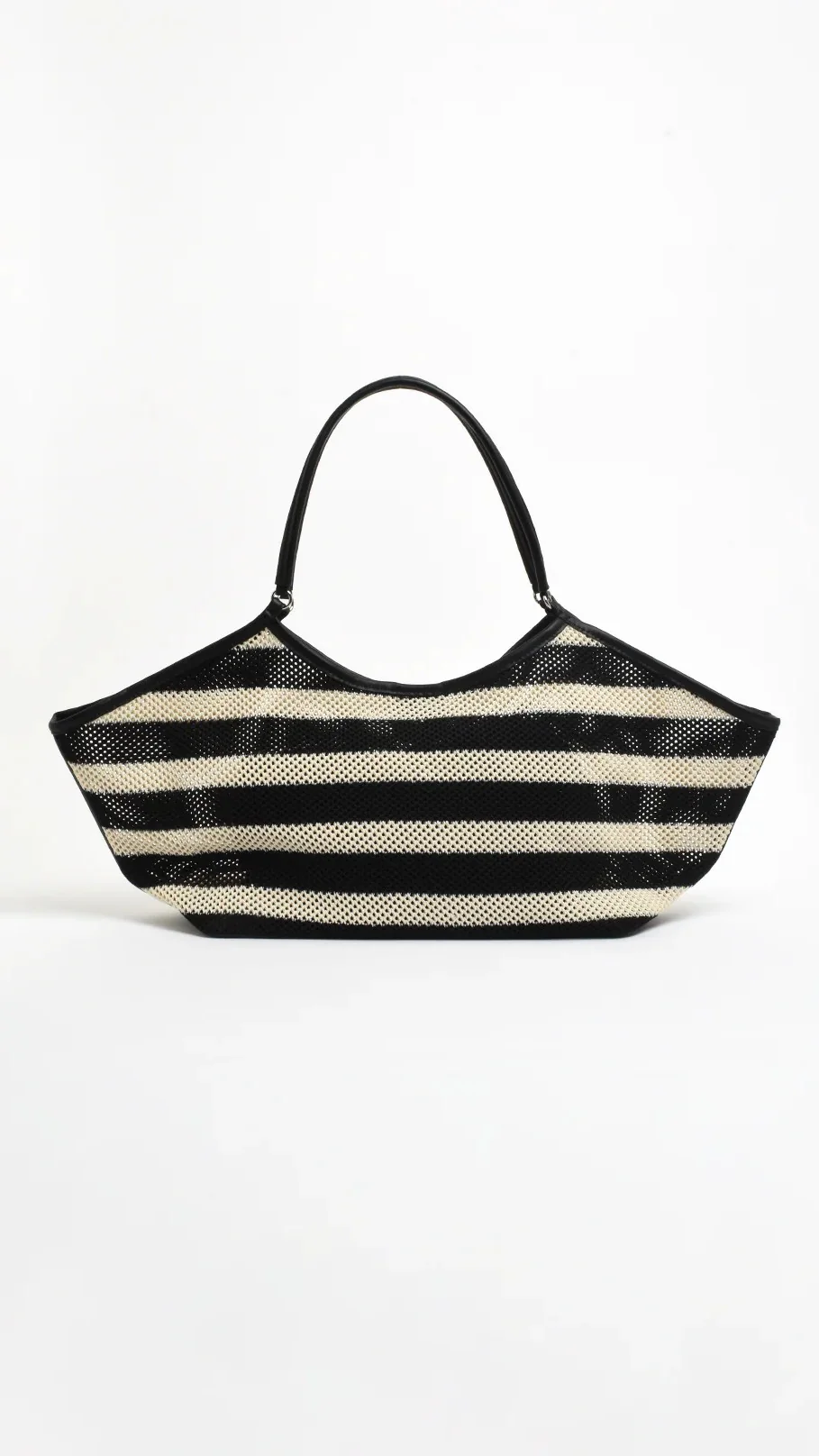 Sporty Weave Tote - Black/Natural - Image 10