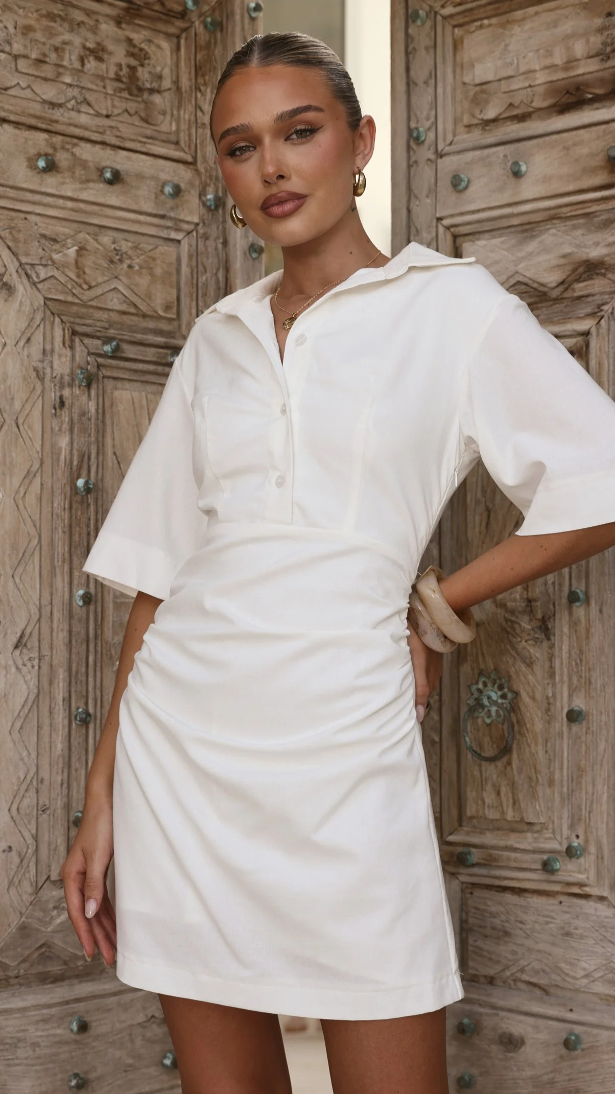 Sydney Mini Dress - White - Image 7