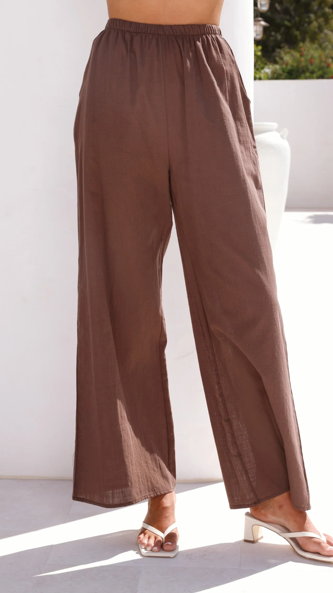 Talia Strapless Top and Pants Set - Brown - Image 3