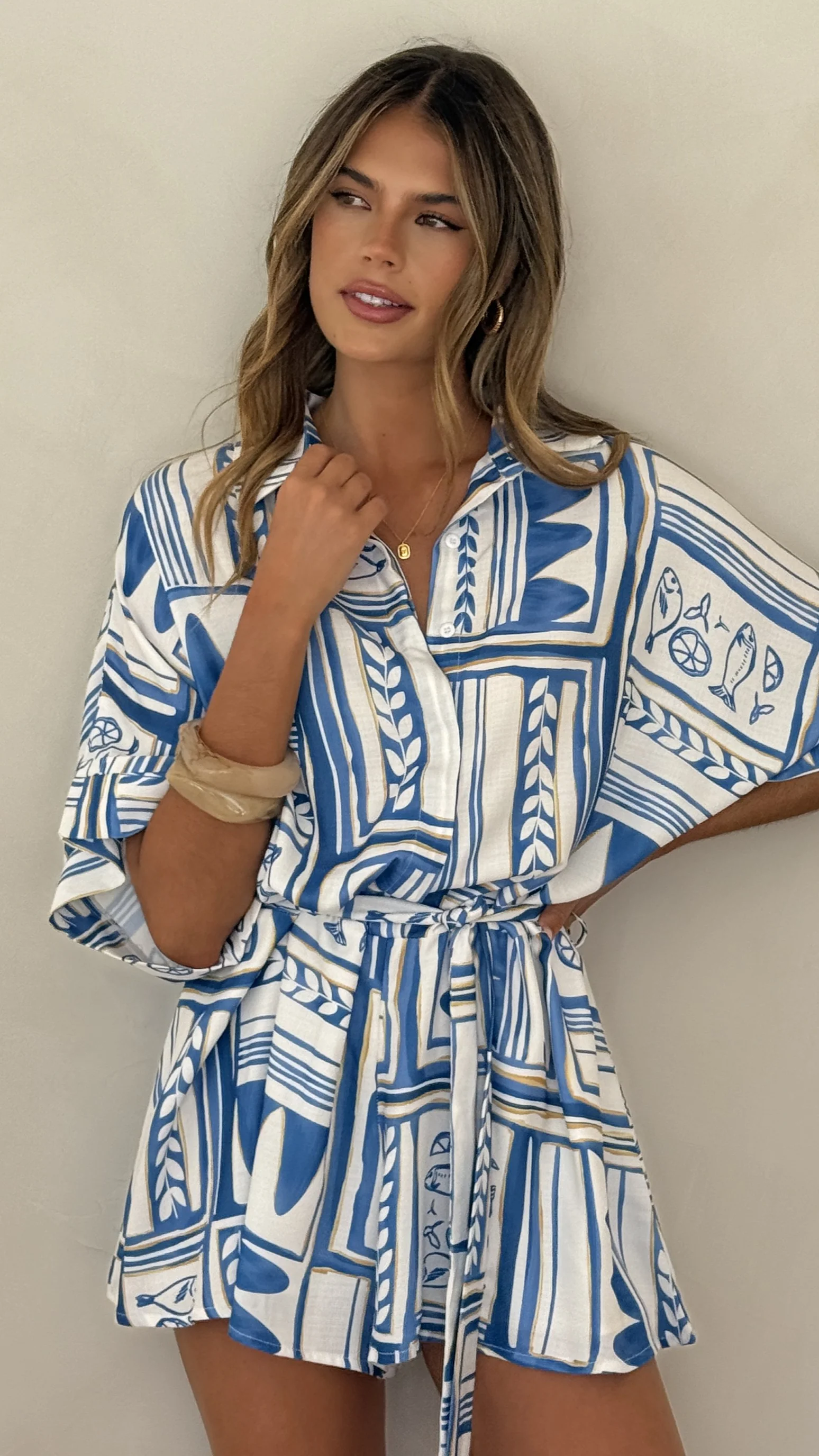 Talise Button Up Playsuit - Coastal Escape - Image 7